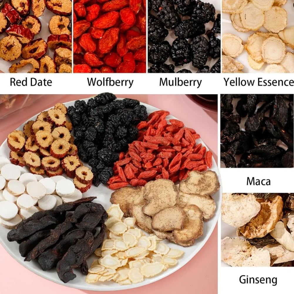 Ginseng Five Treasure Tea, 20pcs ginseng tea Bags, Five organic herbal tea, for Women & Men (A-2pac)