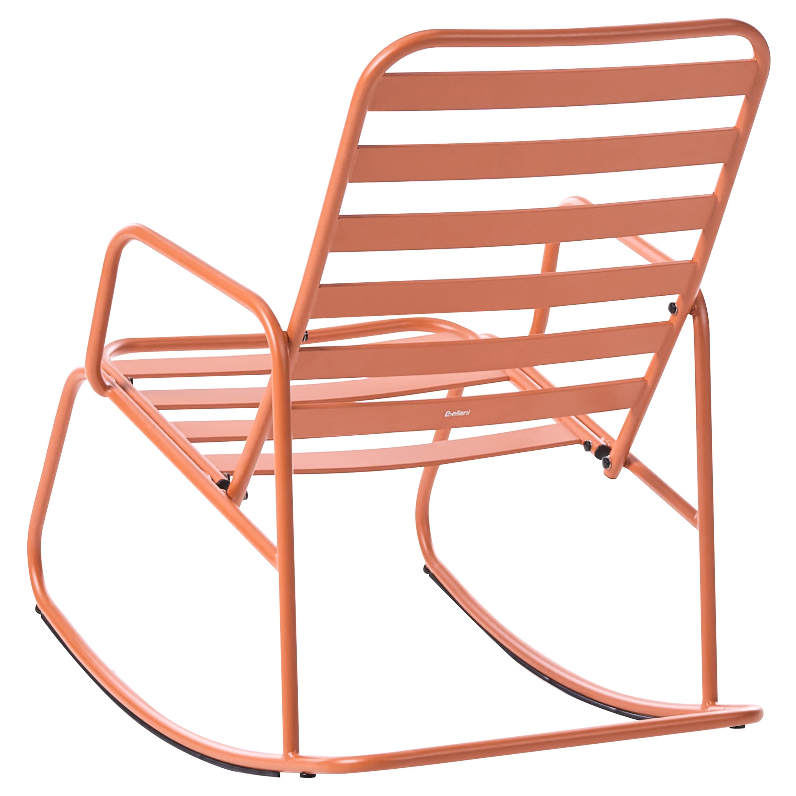 Beliani Sedia a dondolo da giardino moderna in metallo Design a doghe per esterni Alluminio Arancione