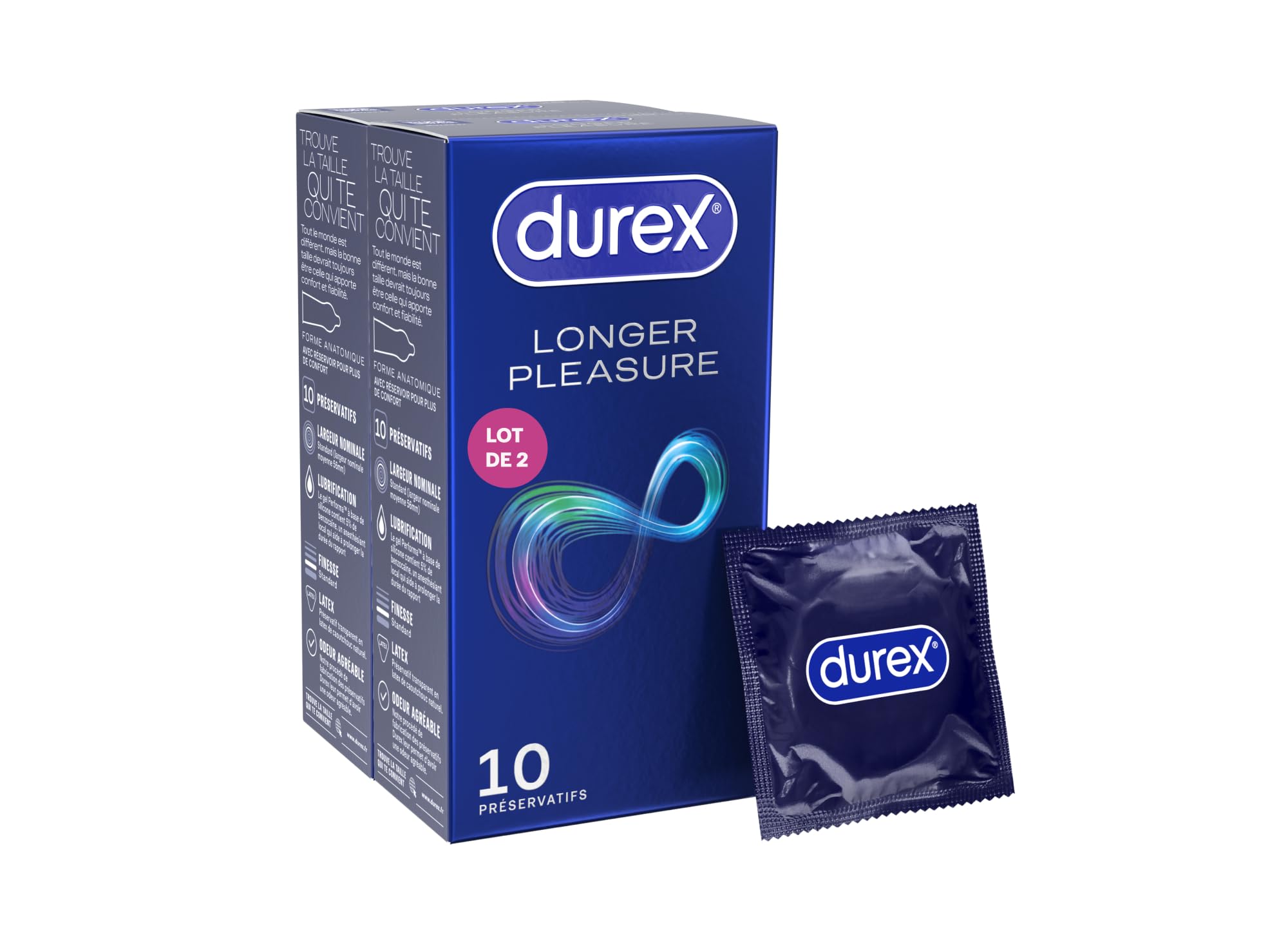 Durex- Lot de 2 boites de Preservatifs Performance Booster 2×10 pieces