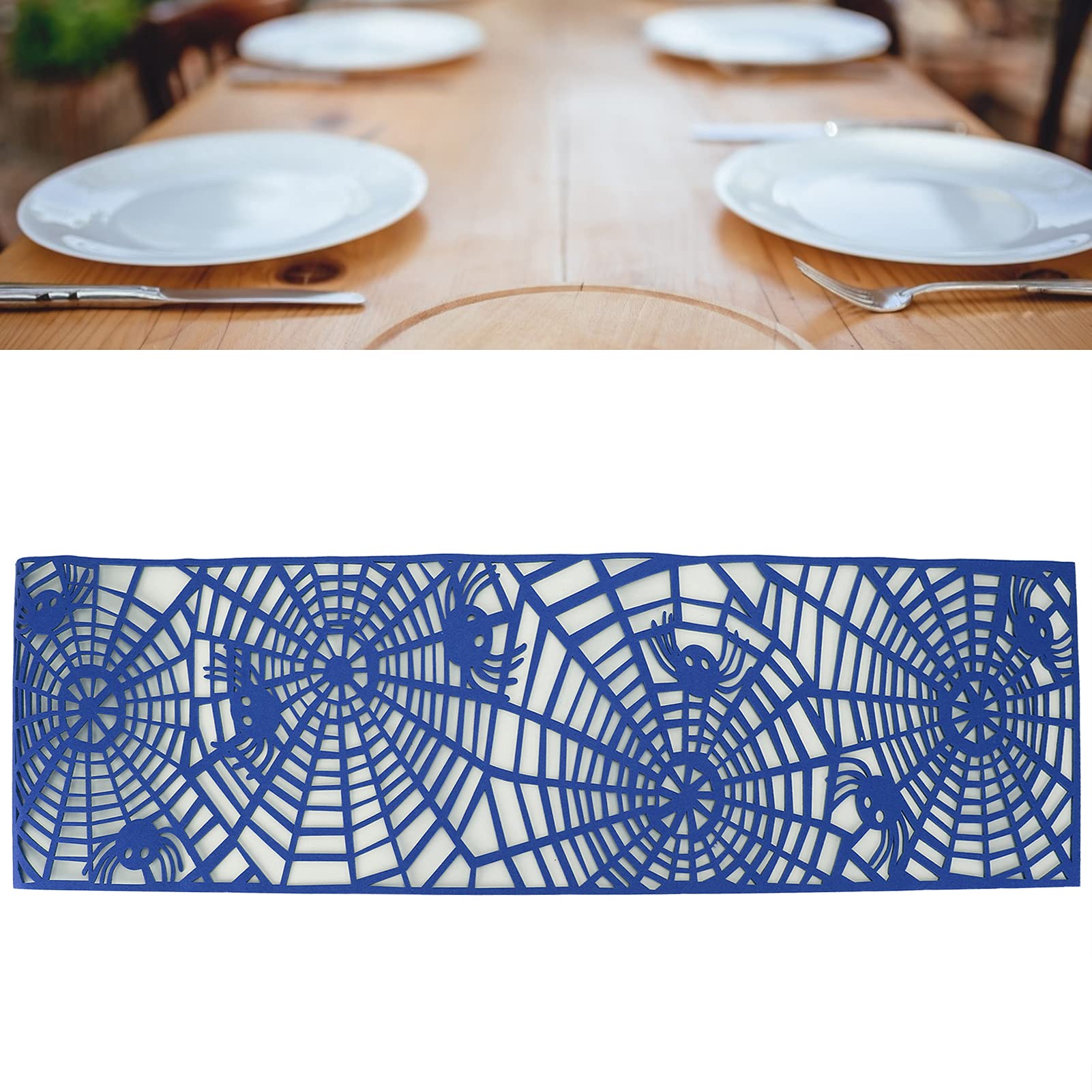 UBERSWEETTable Cloth Runner, Table Setting Decor Home Decor 39.4x11.8in for Garden Farmhouse Wedding Party for Banquet Decoration(Navy Blue) |||