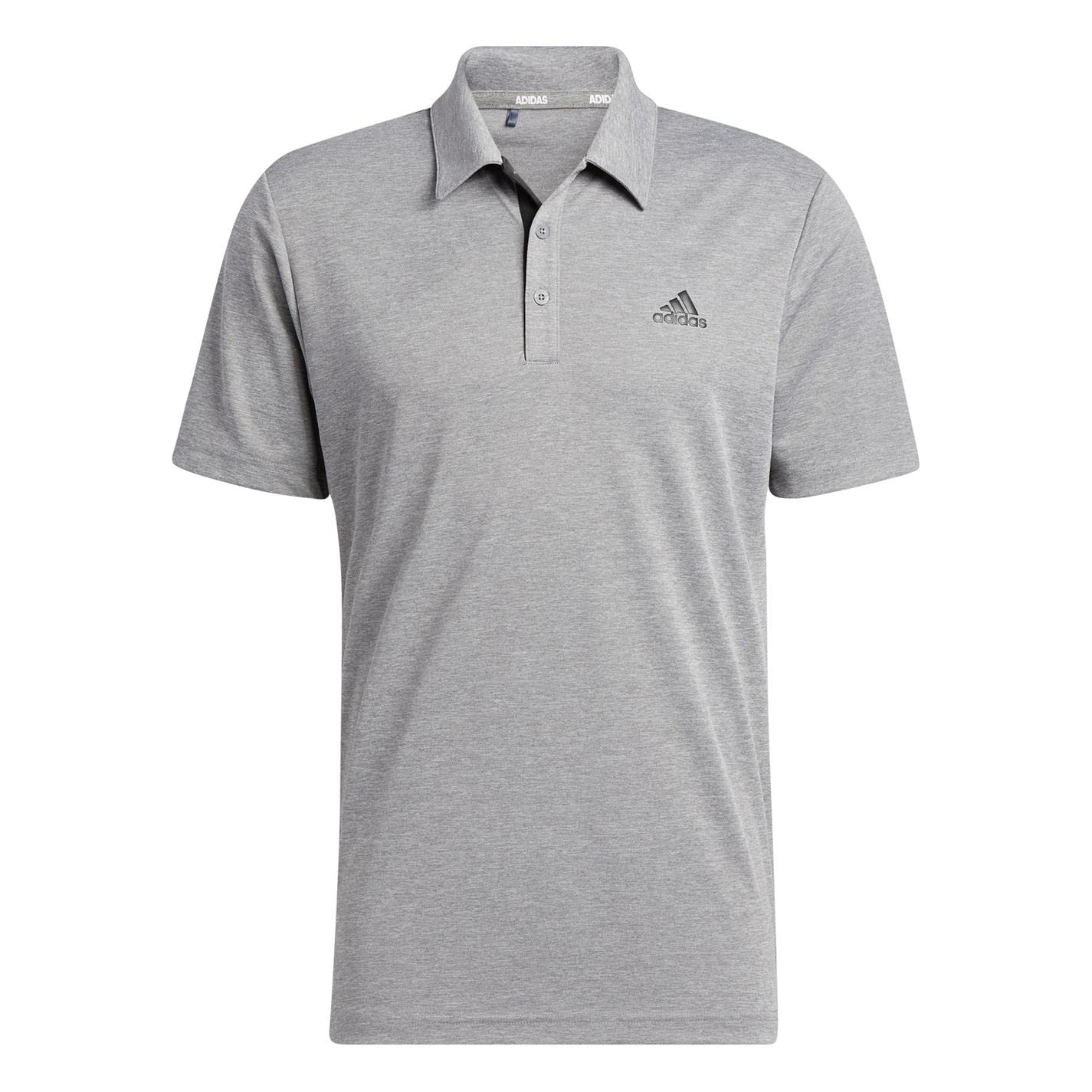 Adidas Men's Heather Polo Shirt - Grey - XL