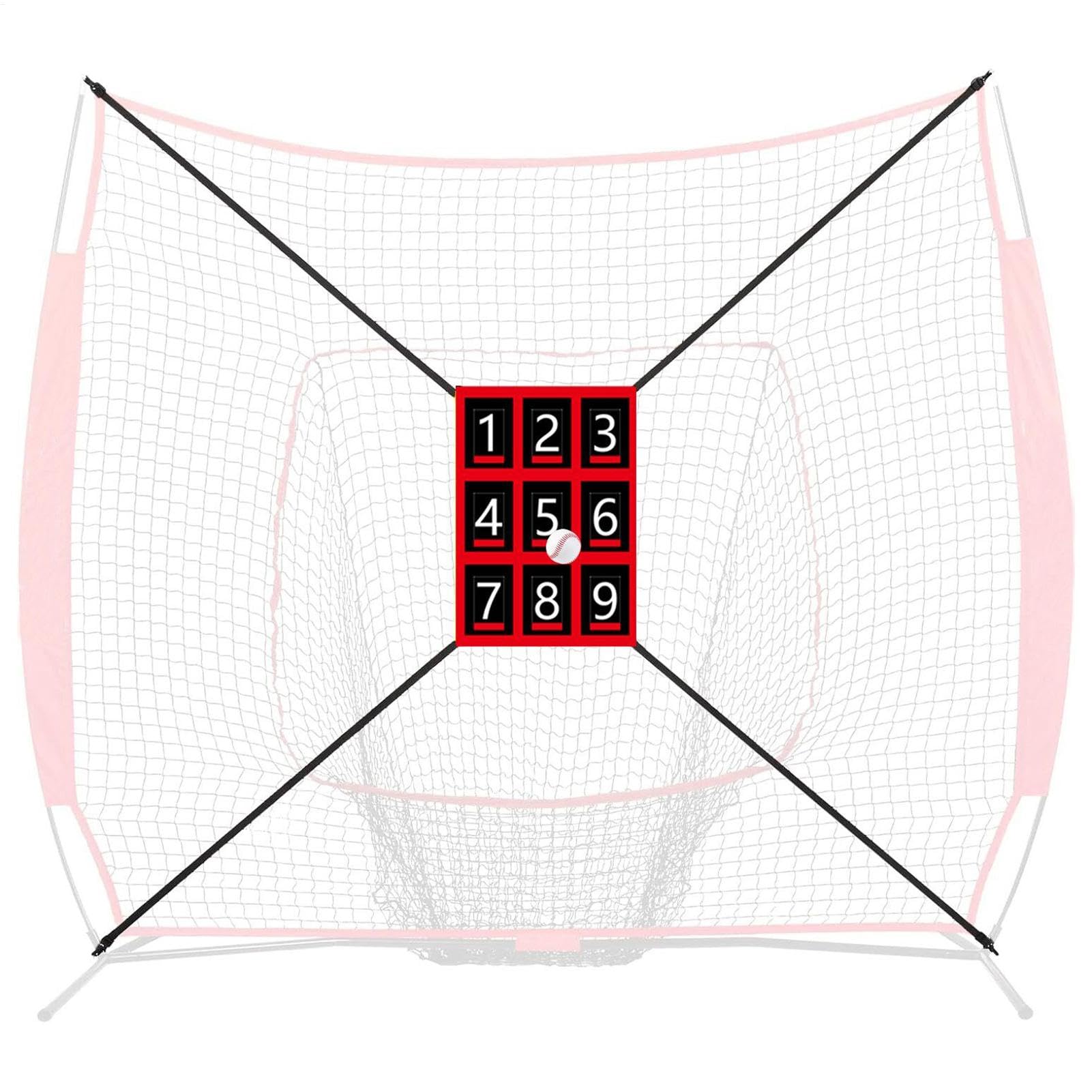 Baseball Batting Network, rete di lancio con zona di sciopero | Target di battuta per la pratica di softball | di rete da baseball regolabile con zona di attacco, attrezzatura da allenamento