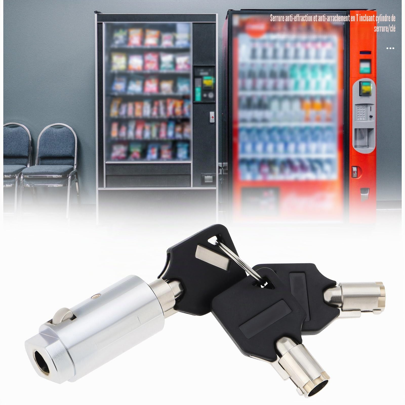 2 Pièces T-Lock Distributeur Automatique Distributeur Automatique Serrure Distributeur Automatique Soude Machine Serrure Avec Clé Tubulaire Snack Machine Serrure Bonbons Machine Serrure