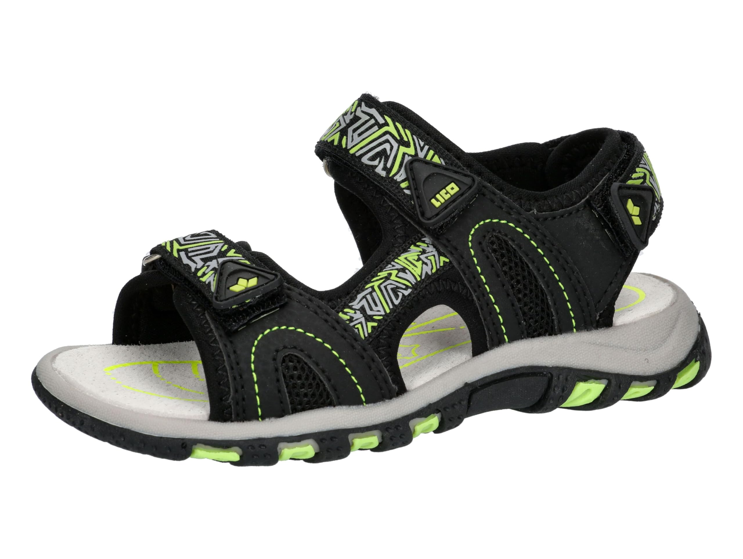 Lico Luca V Sandals, Black/Grey/Lemon, 39 EU