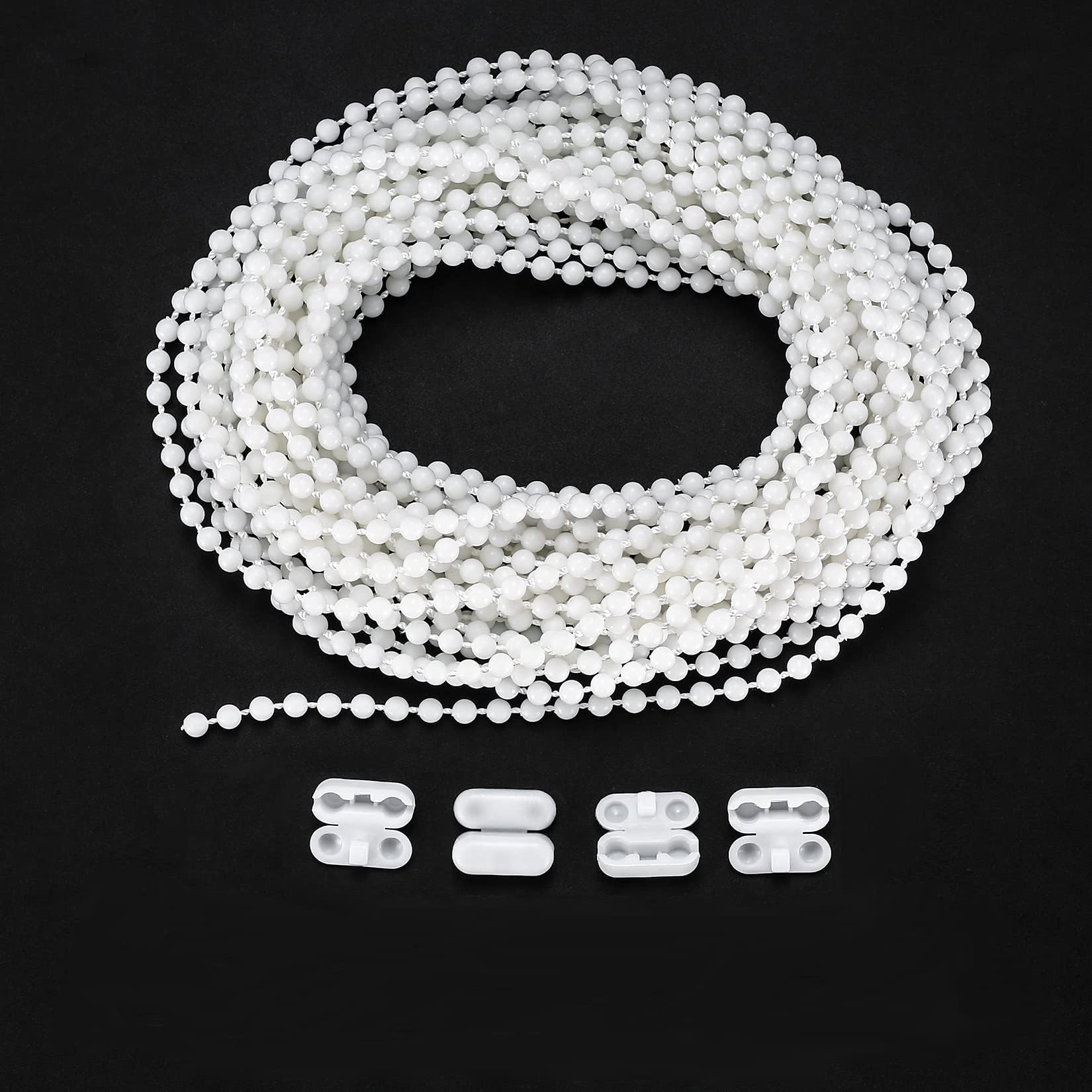 Roller Blind and Roman Shade Blind Beaded Chain Cord White Plastic Roller Blind Chain Repair (5M)