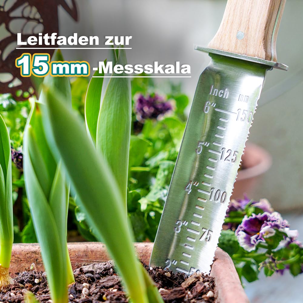 TATUNER Berry Bird Hori-Hori Gartenmesser Boden Schaufel Barebones 6 Zoll gezackte Klinge Pruner zu entfernen Unkraut Wurzeln Gartenarbeit Digging Tool (einschließlich Sharpening Tool)