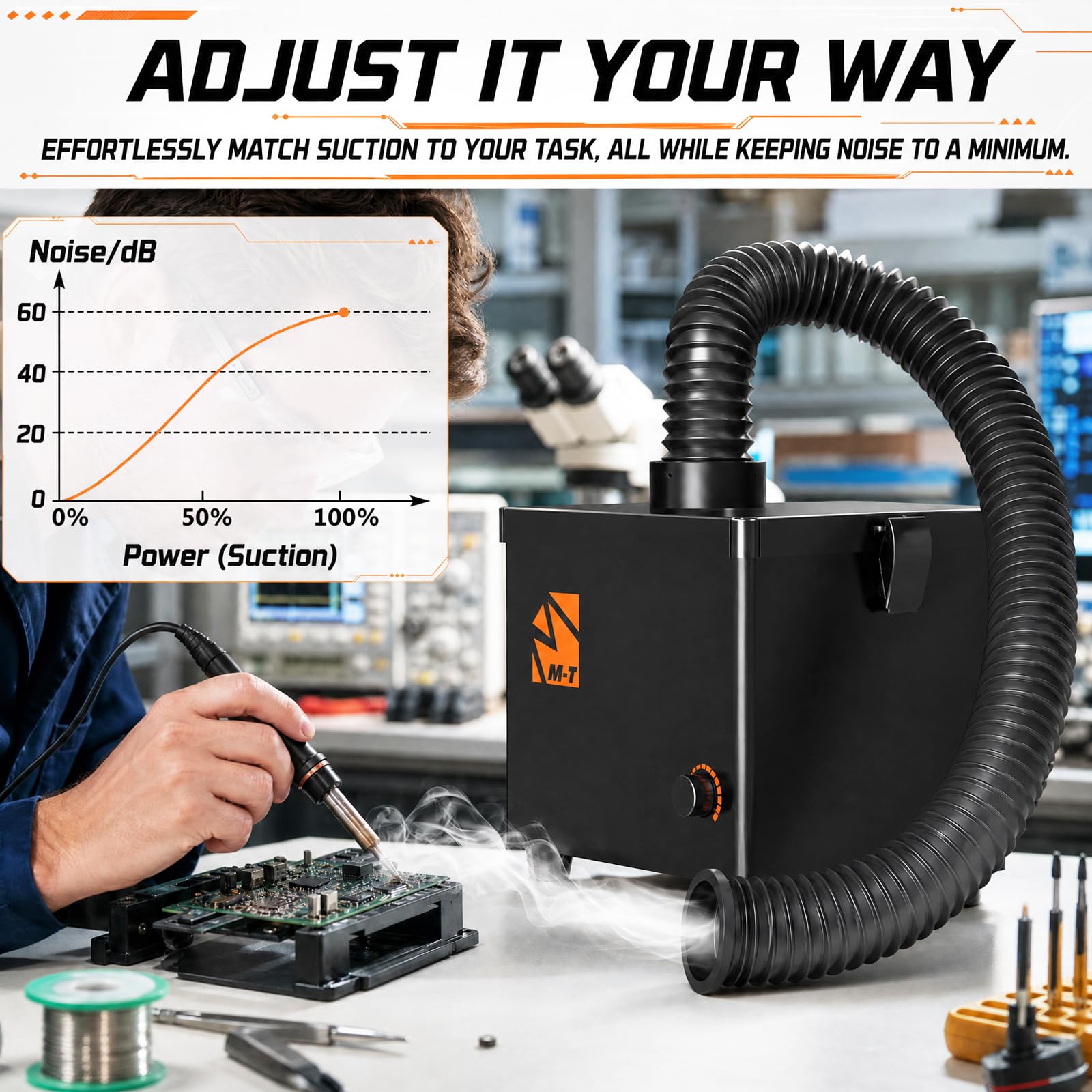 M-T 318 Solder Fume Extractor - Powerful & Quiet -6