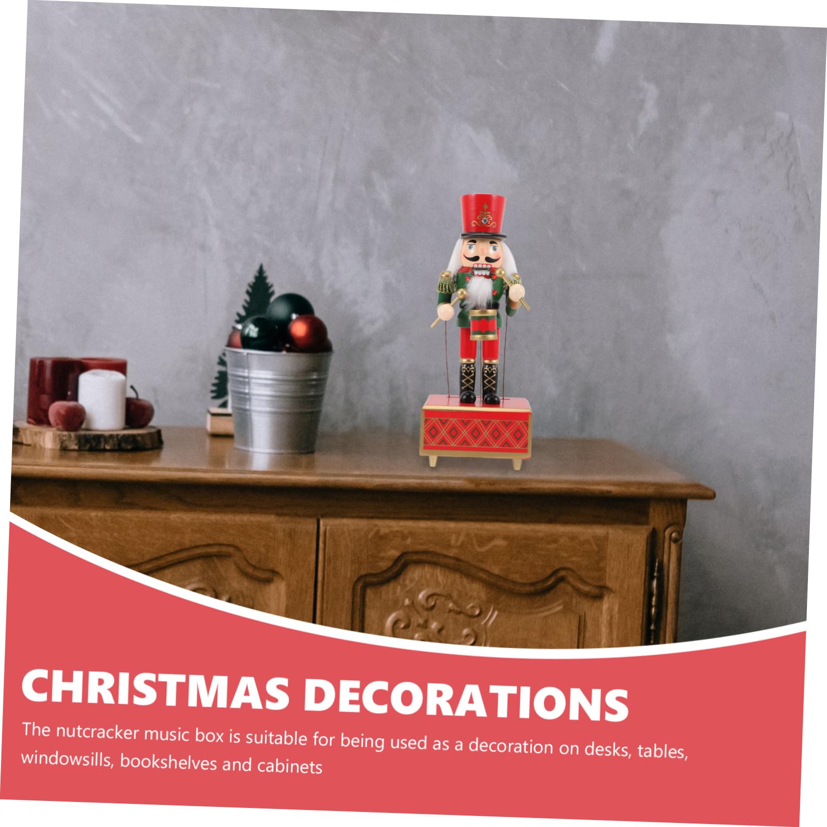 NUOBESTY Carillon in Legno Musicale per Decorazione Natalizia Delicata da Tavolo Suoneria e Ambientazione di Natale per Ufficio e Casa