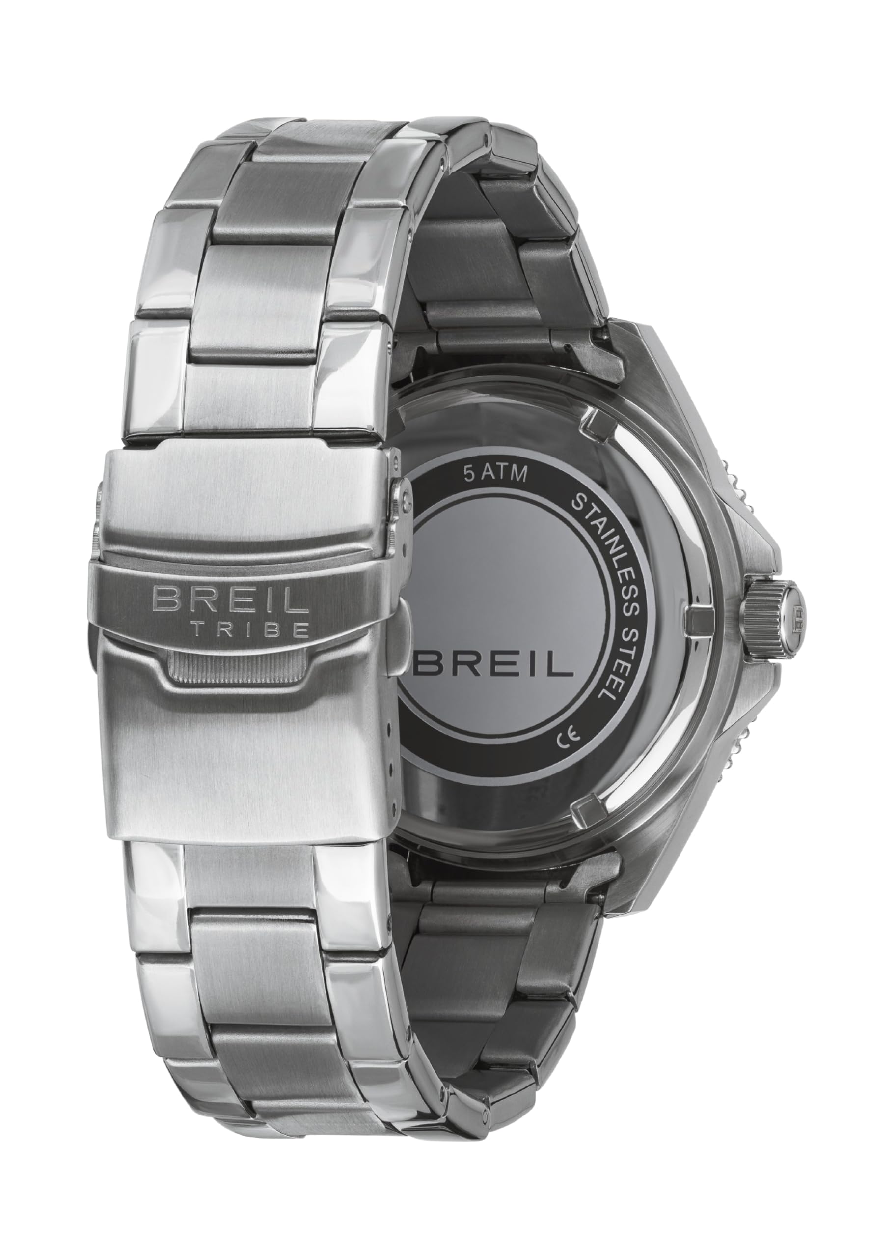 Breil Uhr Herren, Armband aus Stahl, Gehäusedurchmesser 42 cm | Sammlung CHALLENGE, Uhrwerk Quartz Analog, Wasserbeständig bis 50 Meter, Schmuck als Geschenkidee Herren