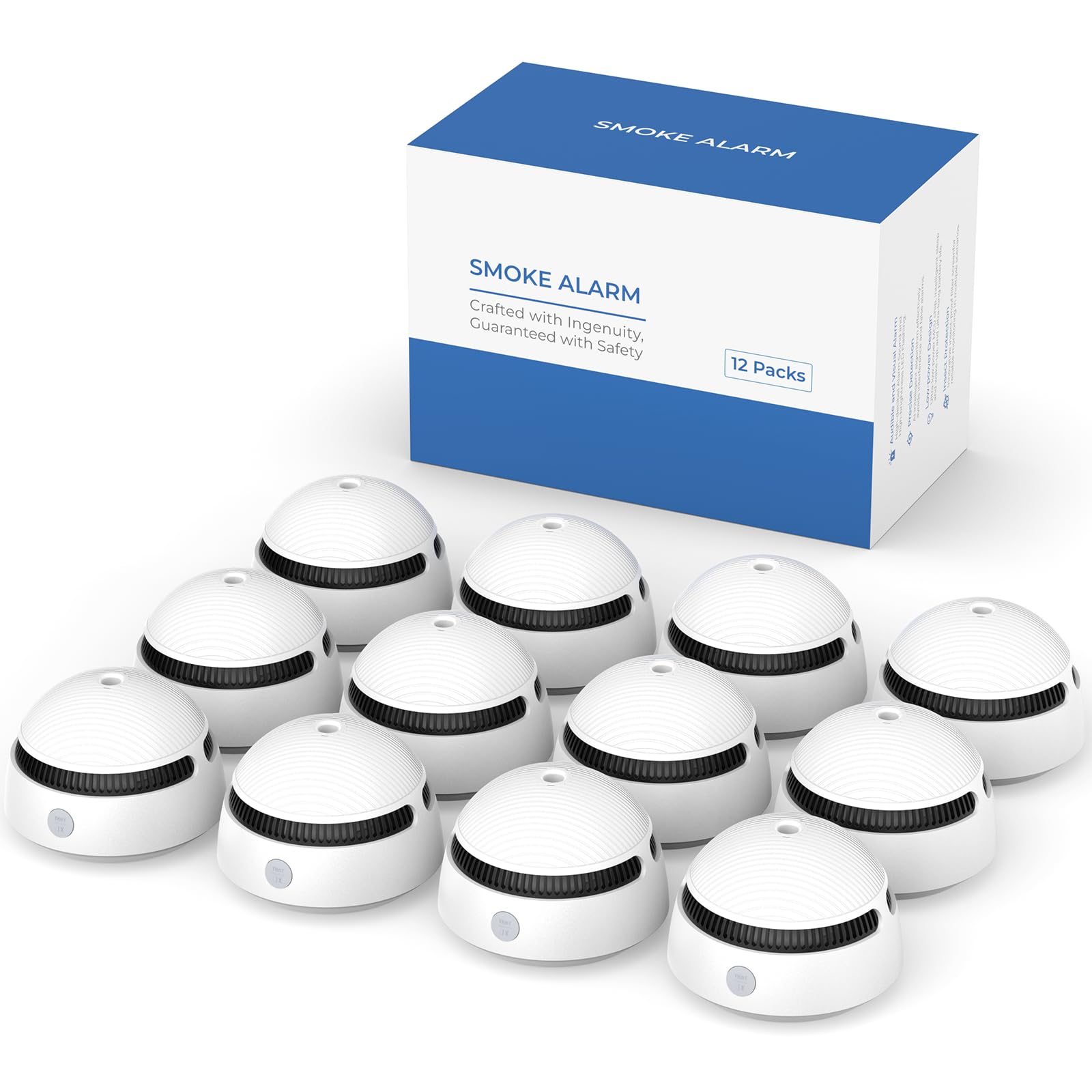 Home Security, 85dB Alert 12 Pack Home Safety Detector,Small Siren for Bedroom