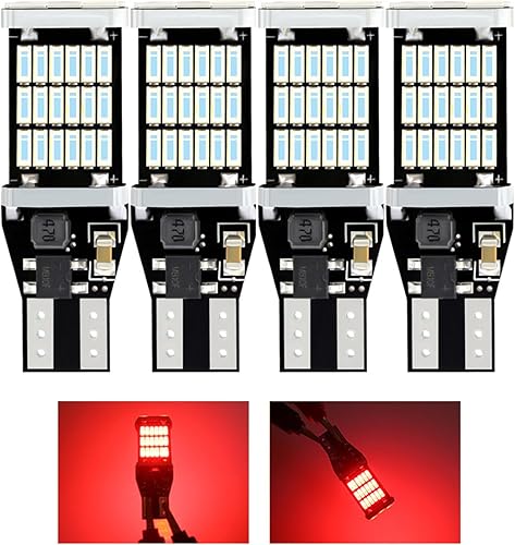 4 luces LED T15 extremadamente brillantes para marcha atrás para automóvil, 800 lúmenes, señal de giro de 6500 K, accesorios de repuesto para