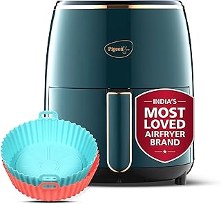 Pigeon 4.2L Digital Air Fryer with Silicon basket | 1200W | 360° Rapid Air Circulation | 85% Less Oil | 8 Preset Menus | N Price In India