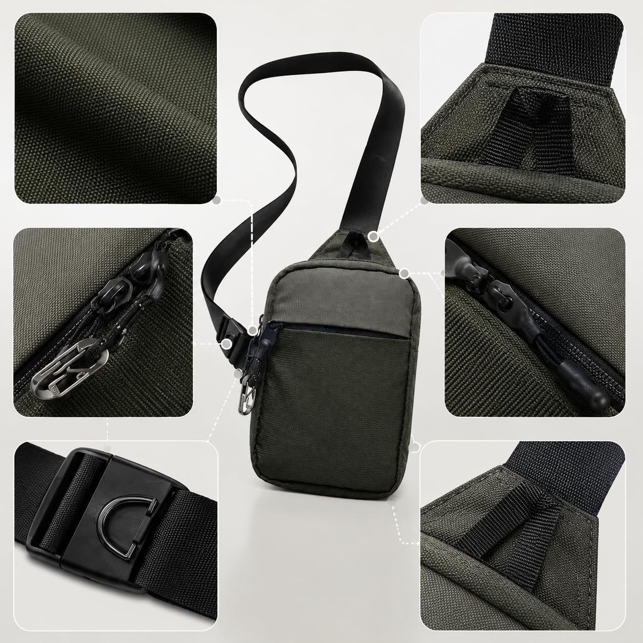 Nomalero Sacoche Homme Anti-Vol avec Doublure RFID, Fermetures Sécurisées et Sangle Renforcée pour Travail, Trajet et Tourisme