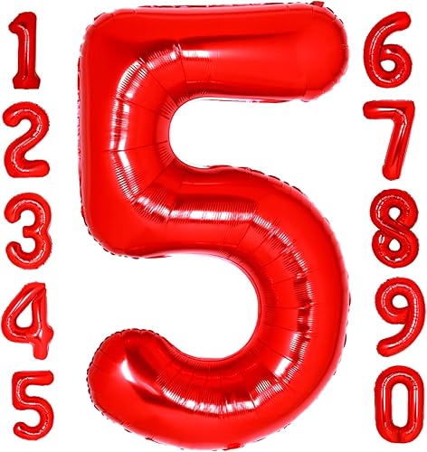 Globo rojo de 40 pulgadas con el número 26, helio, gigante, digital, 62, decoraciones de cumpleaños de 26 para niñas y niños, suministros de fiesta