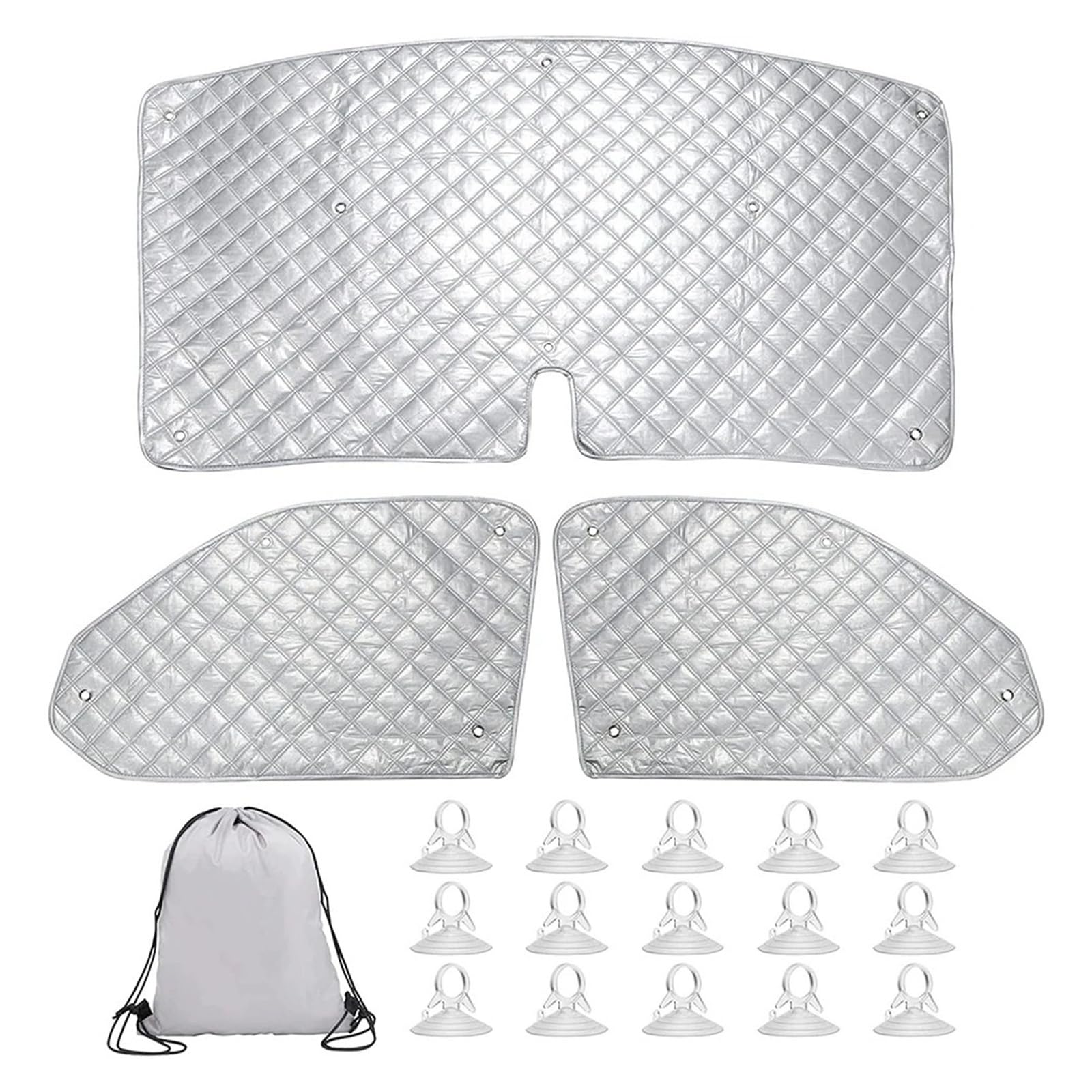 3pcs Car Sunshade Windscreen Protection Cover Internal Thermal Blind Window Cover Set Cover Auto Front Windscreen Cover