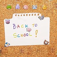 Vista 4 de 30 piezas de alfileres de empuje decorativos con forma de animales, tachuelas lindas de animales para tablero de corcho, pared de fotos, mapa