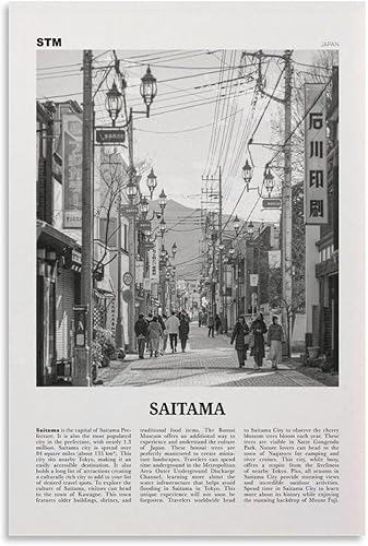 Miniatura 1 de Saitama Print Black And White, Saitama Wall Art, Saitama Poster, Saitama Photo, Saitama Wall Décor, Art Wall Decoration Poster Family Bar Restaurant