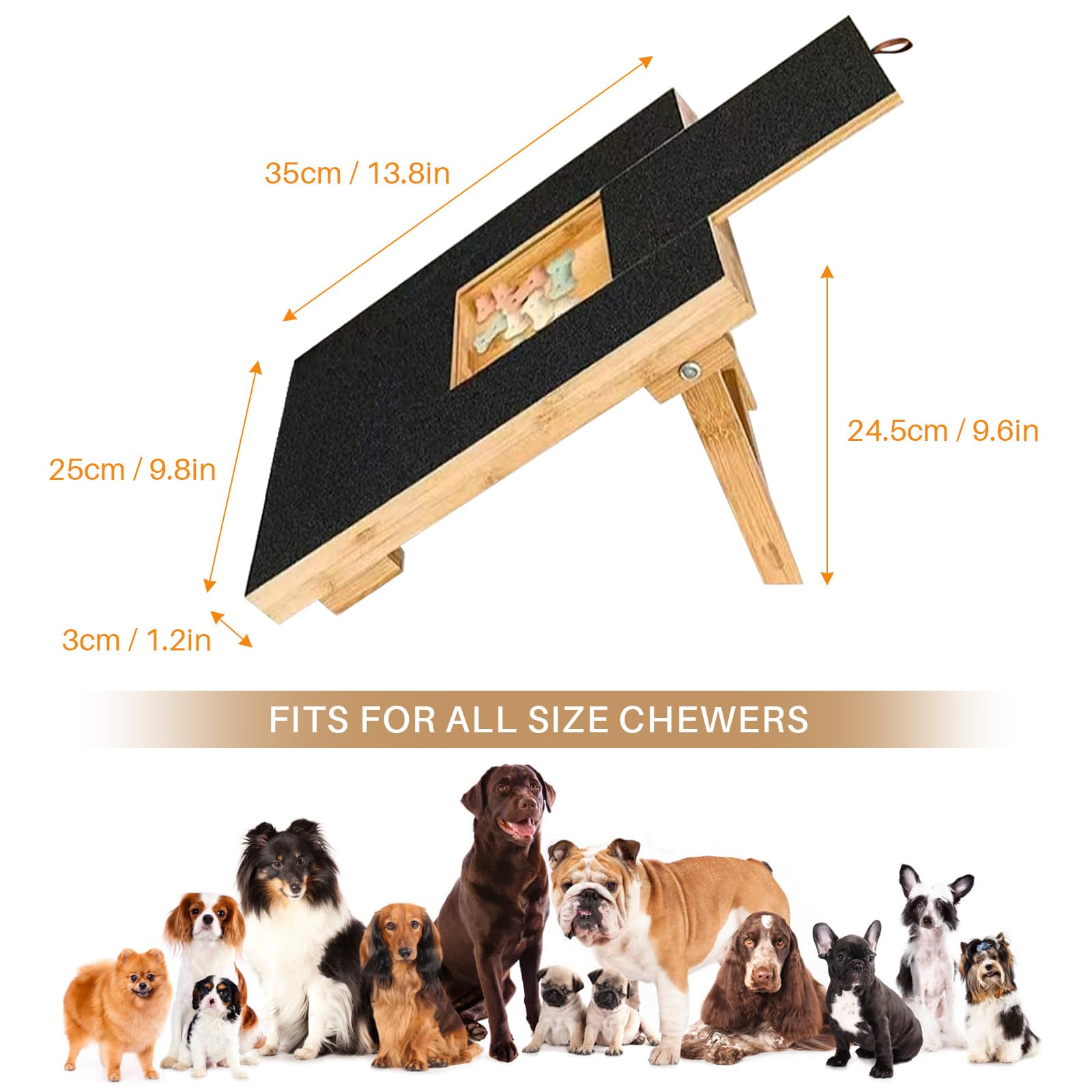 LiveGo Tampon à griffes pour chien, équipé de papier de verre, planche d'entretien sans stress, lime à ongles pour chien avec compartiment à collation, convient pour les chiens de petite et moyenne