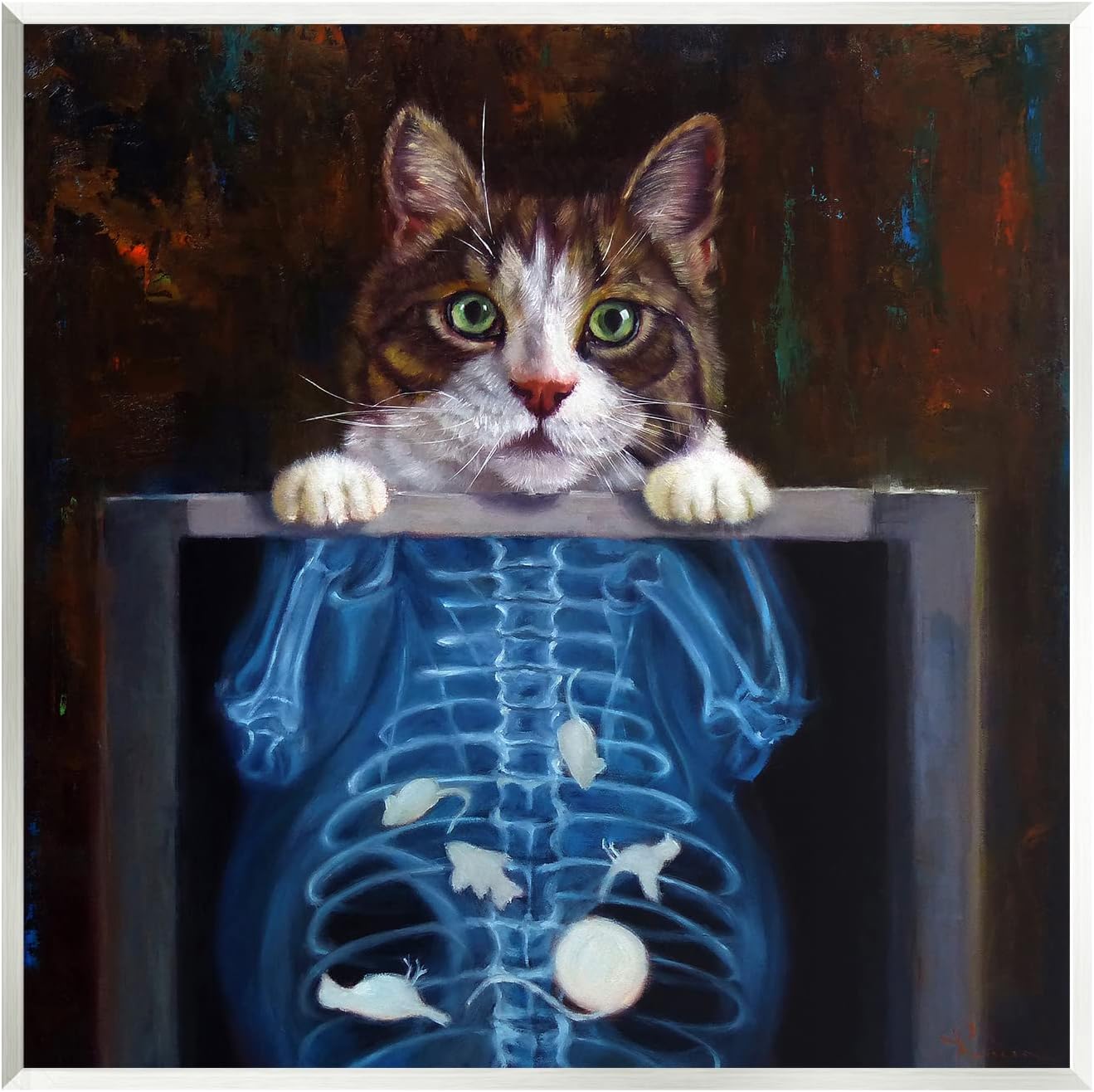 Stupell Industries Funny Cat X-Ray Mice Wall Plaque Art, Design by Lucia Heffernan