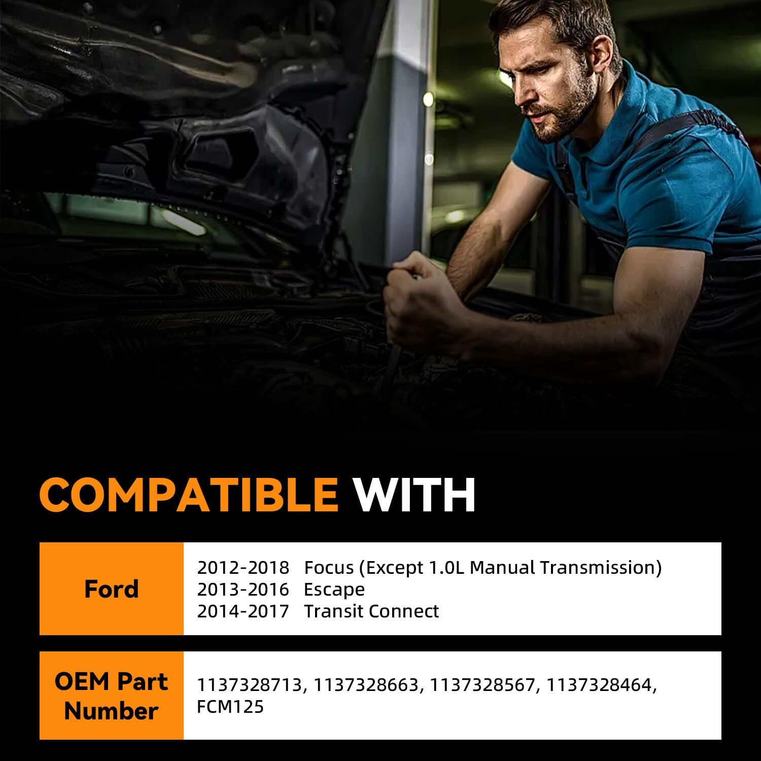 DEAL AUTO ELECTRIC PARTS Engine Cooling Fan Control Replacement Kit, Compatible with Ford 2013-2016 Escape 2012-2018 Focus 2014-2017 Transit Connect, Replace OE 1137328663 1137328567