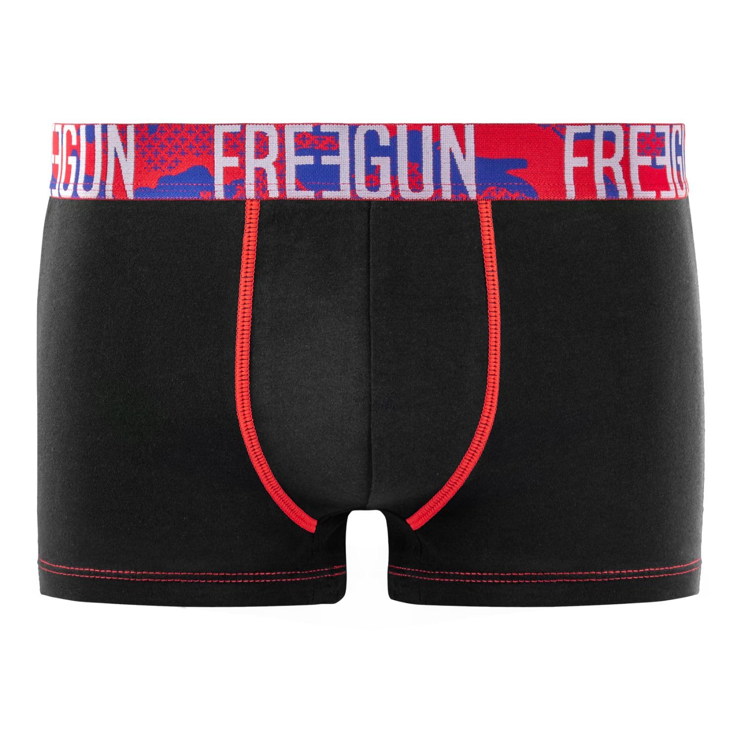 FREEGUN Boxer Homme Coton, Caleçon Homme, Hypoallergénique et Stretch (Lot de 4)