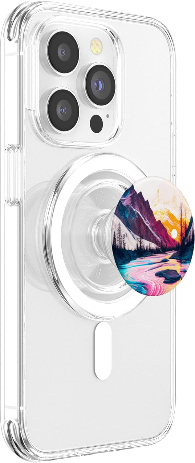Mountain Wilderness Sunset Skyline Tree River Earthy Forest PopSockets MagSafe PopGrip for iPhone