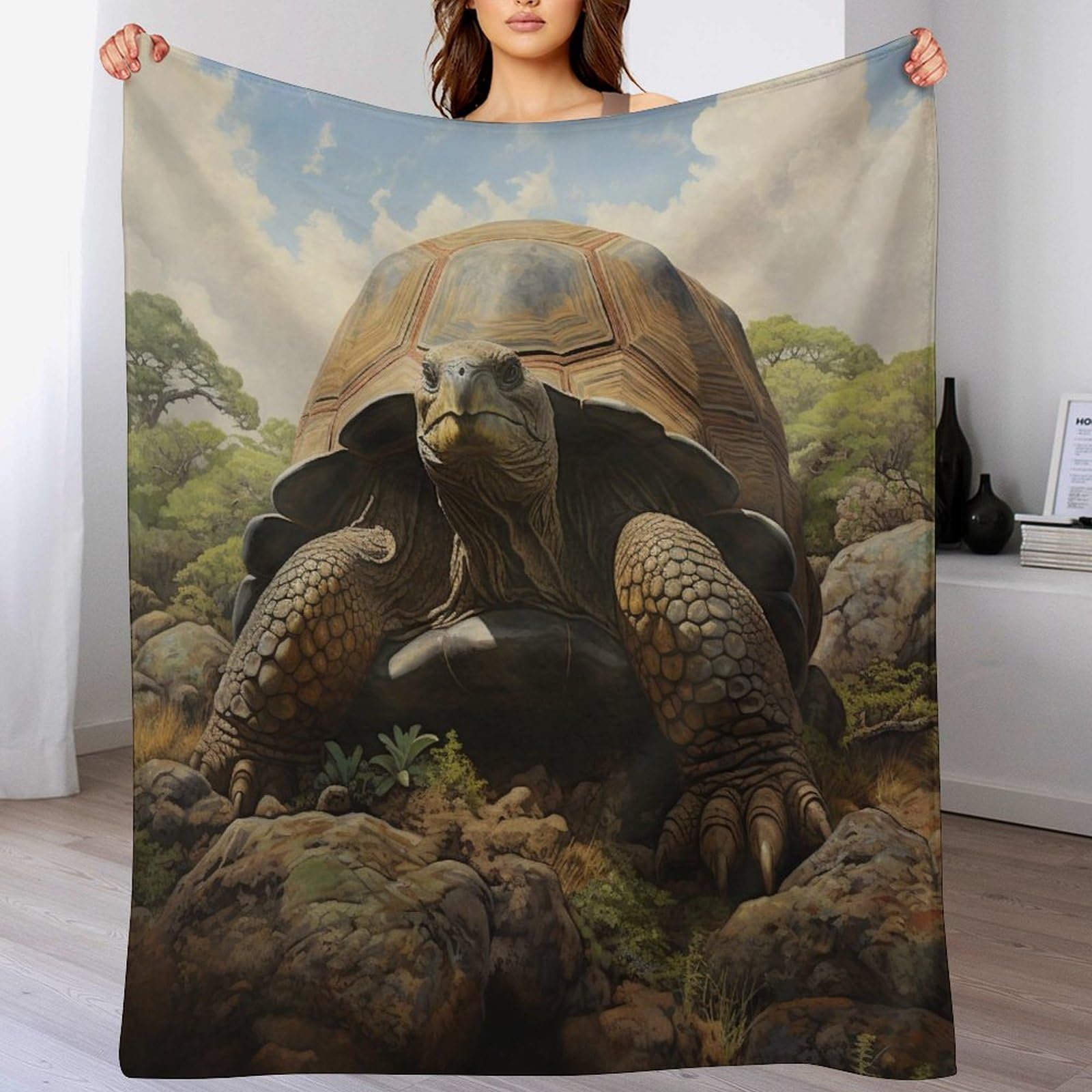 Manta de forro polar con tortugas de mar de alta calidad y tacto suave para toda la familia