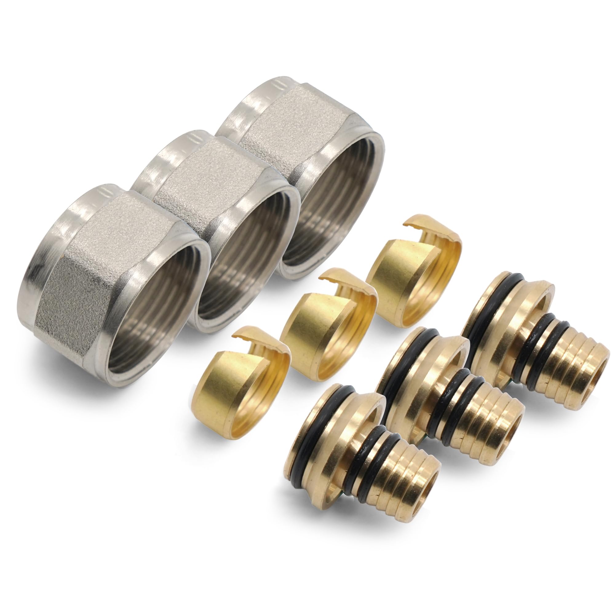 VANCOCO 3 Stk. Klemmringverschraubung 20×2 mm für Heizrohr Fußbodenheizung Hahnblöcke 3/4" Eurokonus