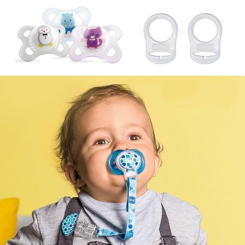 Miniatura 3 de AUEAR, Paquete de 10 anillos adaptadores de silicona para chupete de pezón, clip de grado alimenticio, color transparente