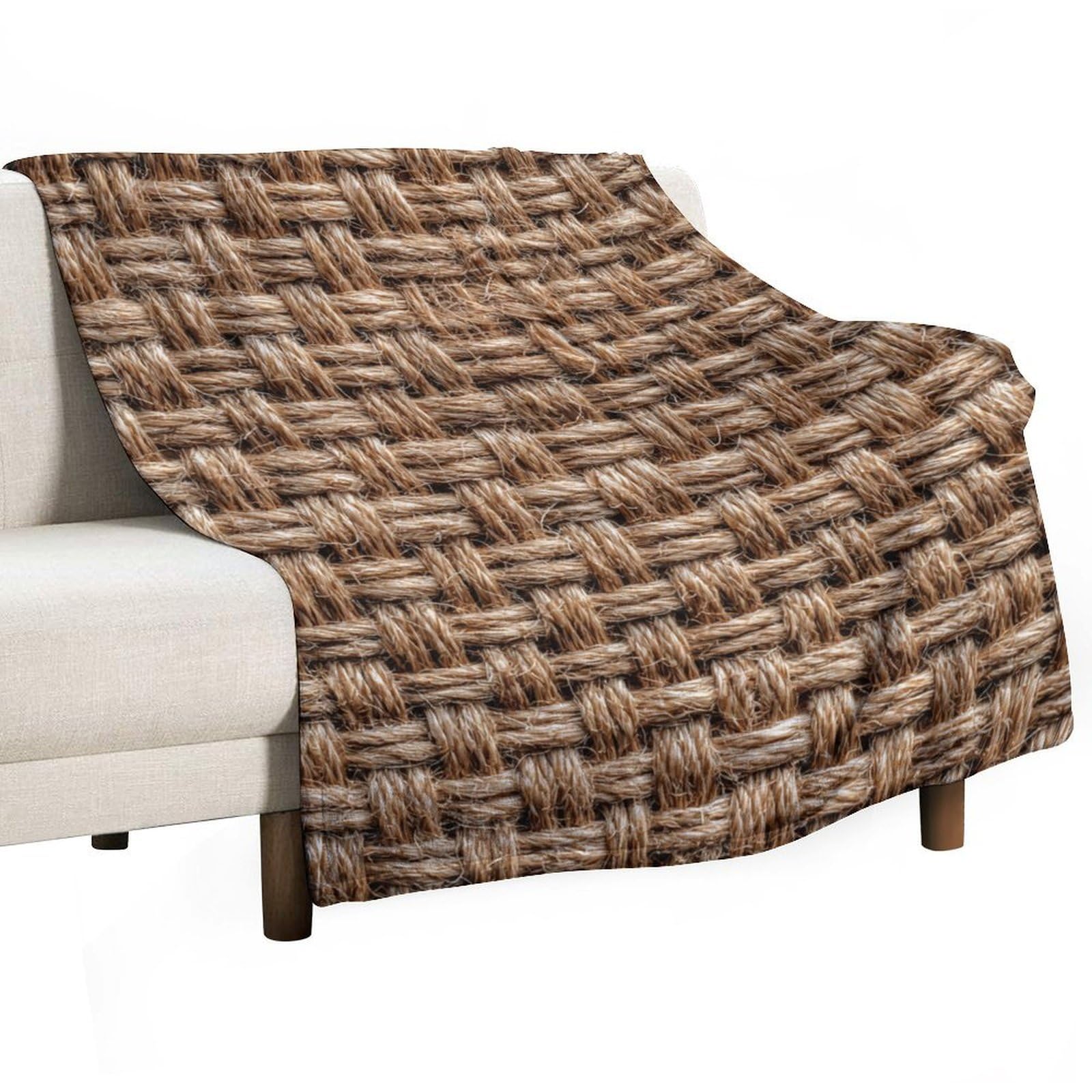 Couverture en toile de jute 127x152 cm anti-boulochage pour canapé et lit de chambre doux