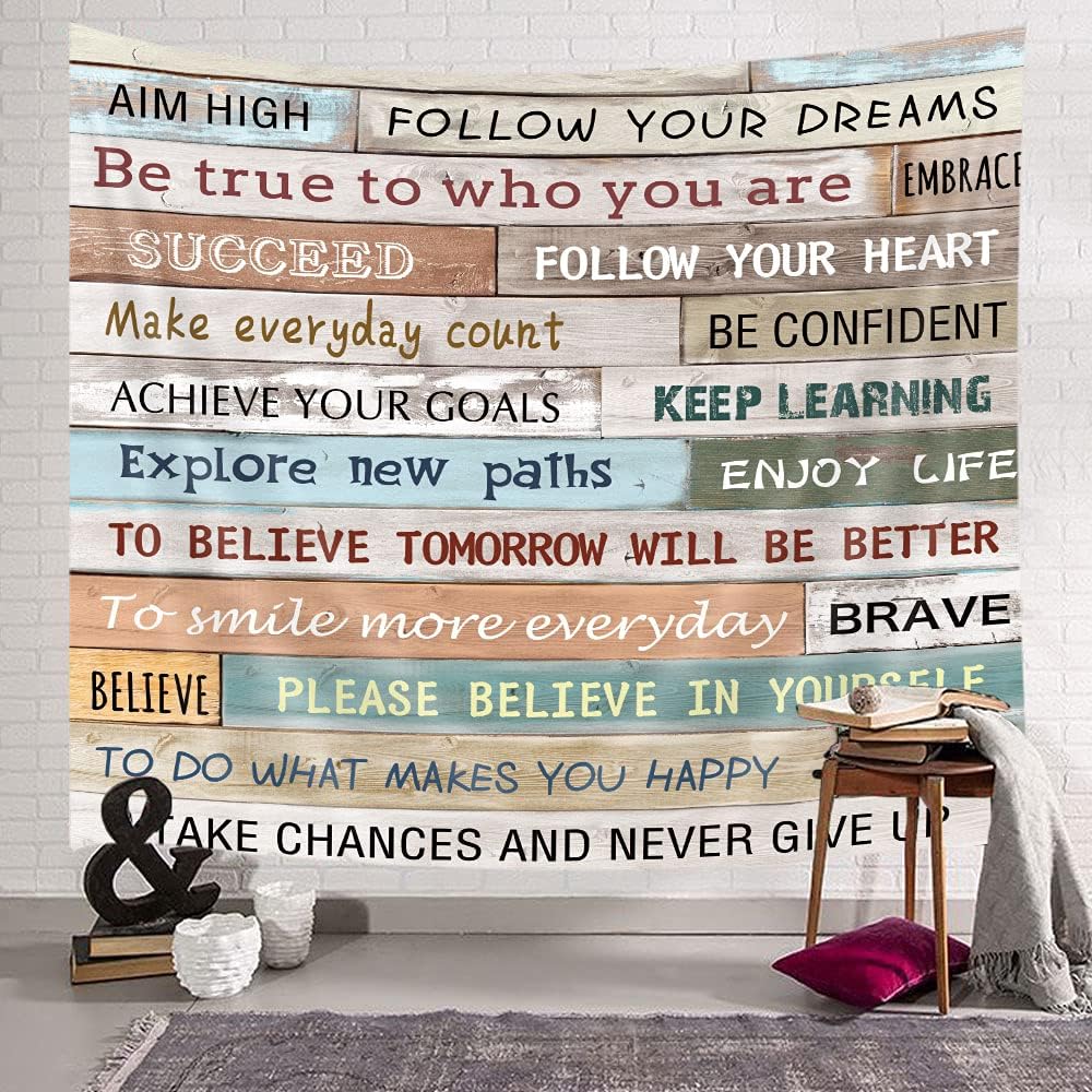 JAWO Inspirational Tapestry, Positive Inspirational Quote