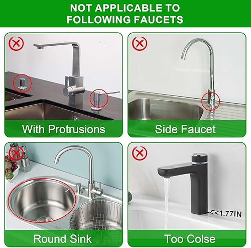 Miniatura 5 de Protector contra salpicaduras de fregadero, alfombrilla de drenaje de silicona de 5 para fregadero de cocina, alfombrilla de grifo de fregadero de