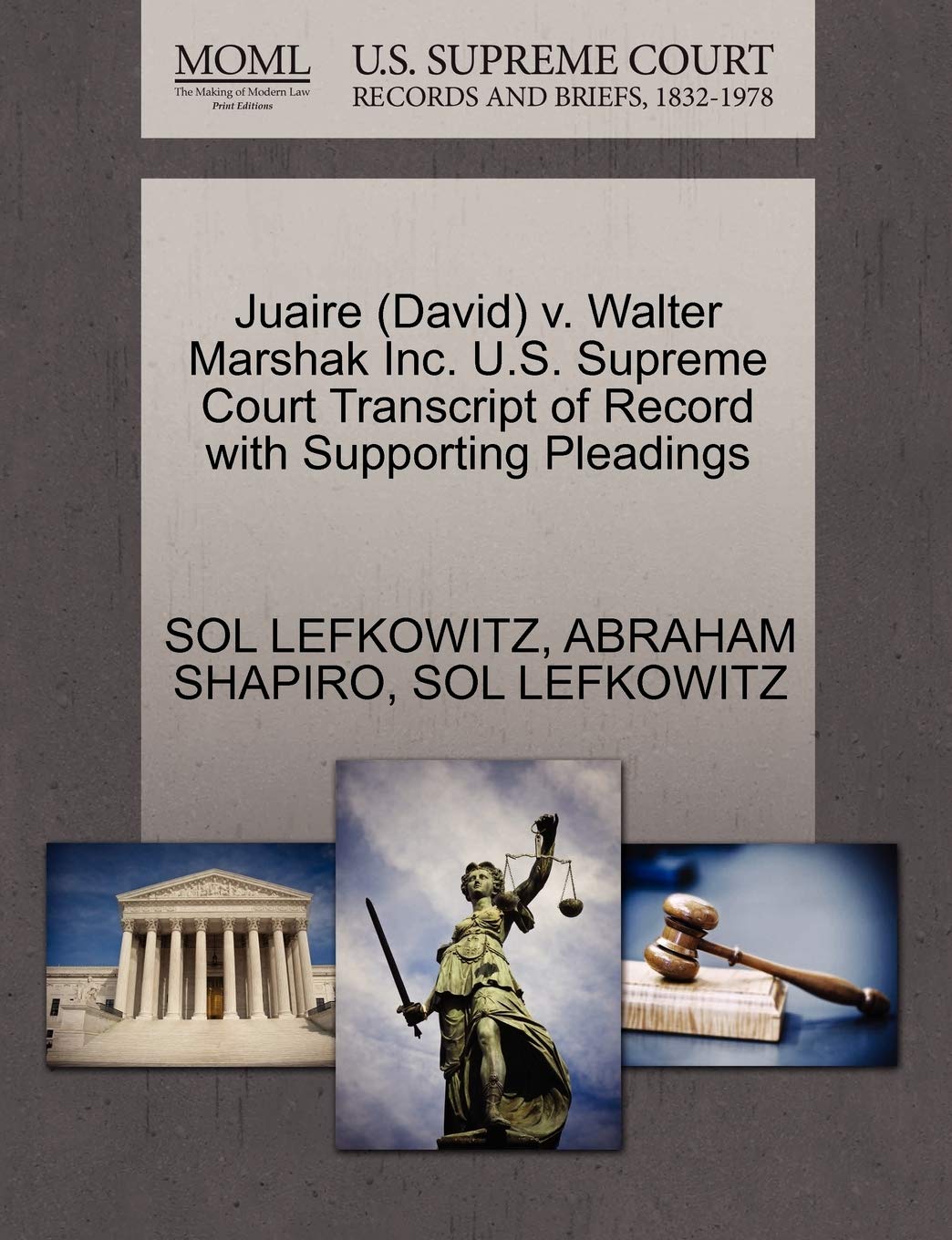 Juaire (David) v. Walter Marshak Inc. U.S. Supreme Court Transcript of Record with Supporting Pleadings