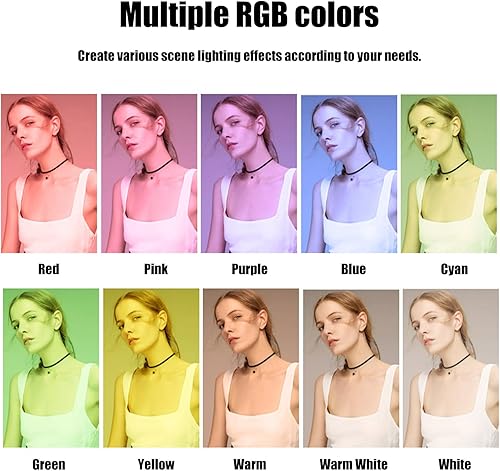 Miniatura 5 de Anillo de luz reemplazable para selfie de 10 pulgadas, sin trípode, 32 modos de color, anillo de luz LED regulable para iPhone y Android, TikTok,