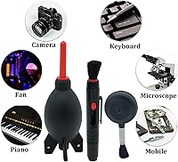 Vista 6 de Lens Cleaning Kit Contains 2 Pcs Rubber Rocket Air Blower Duster, Lens Cleaning Pen, Blower Brush Dust Cleaner and Carrying Pouch, for Lens, Camera