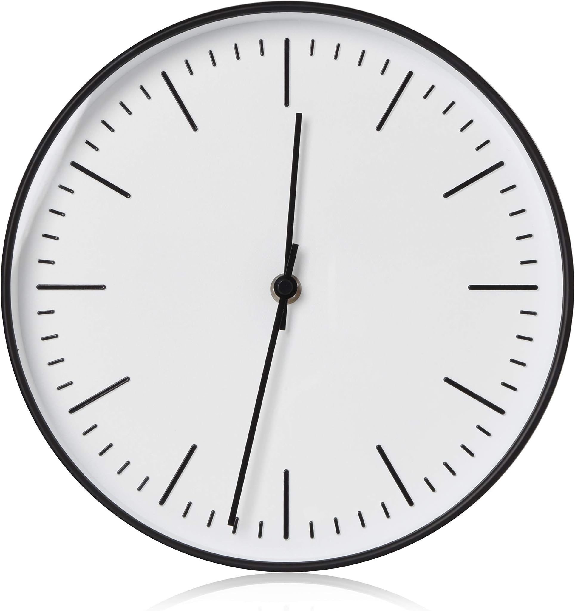 RCARCWC10BW Wall Clock, 10" Round - Black. Decorative Wall Clock - Battery Operated Quartz Accuracy - Large Display Clock