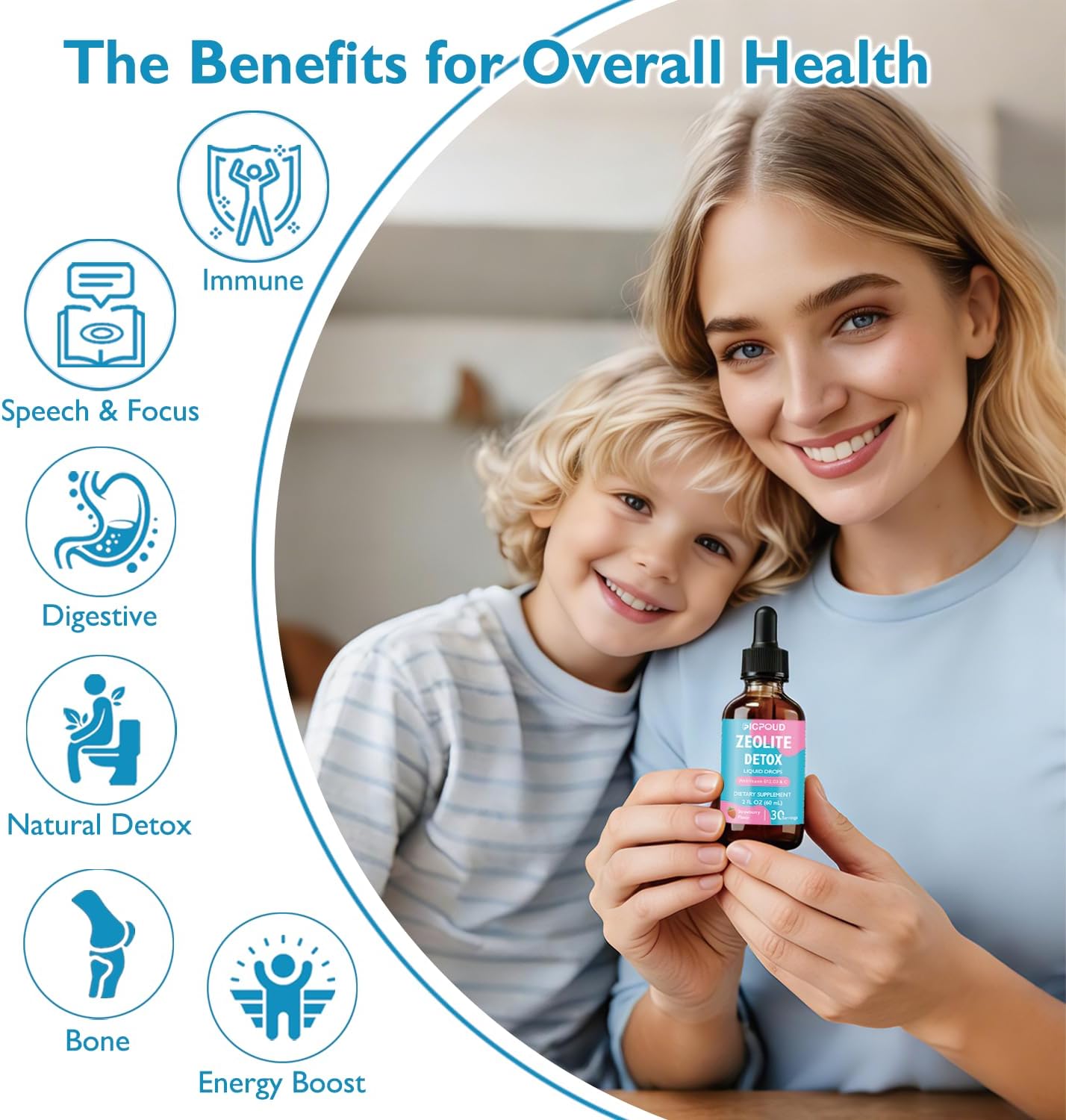 Zeolite Detox for Kids & Adults – Pure Zeolite clinoptilolite Liquid Drops with Vitamin B12, C & D3 – Gentle Daily Cleanse for Gut, Immune, Energy & Focus Support, Strawberry Flavor, 2 Fl Oz - Image 2