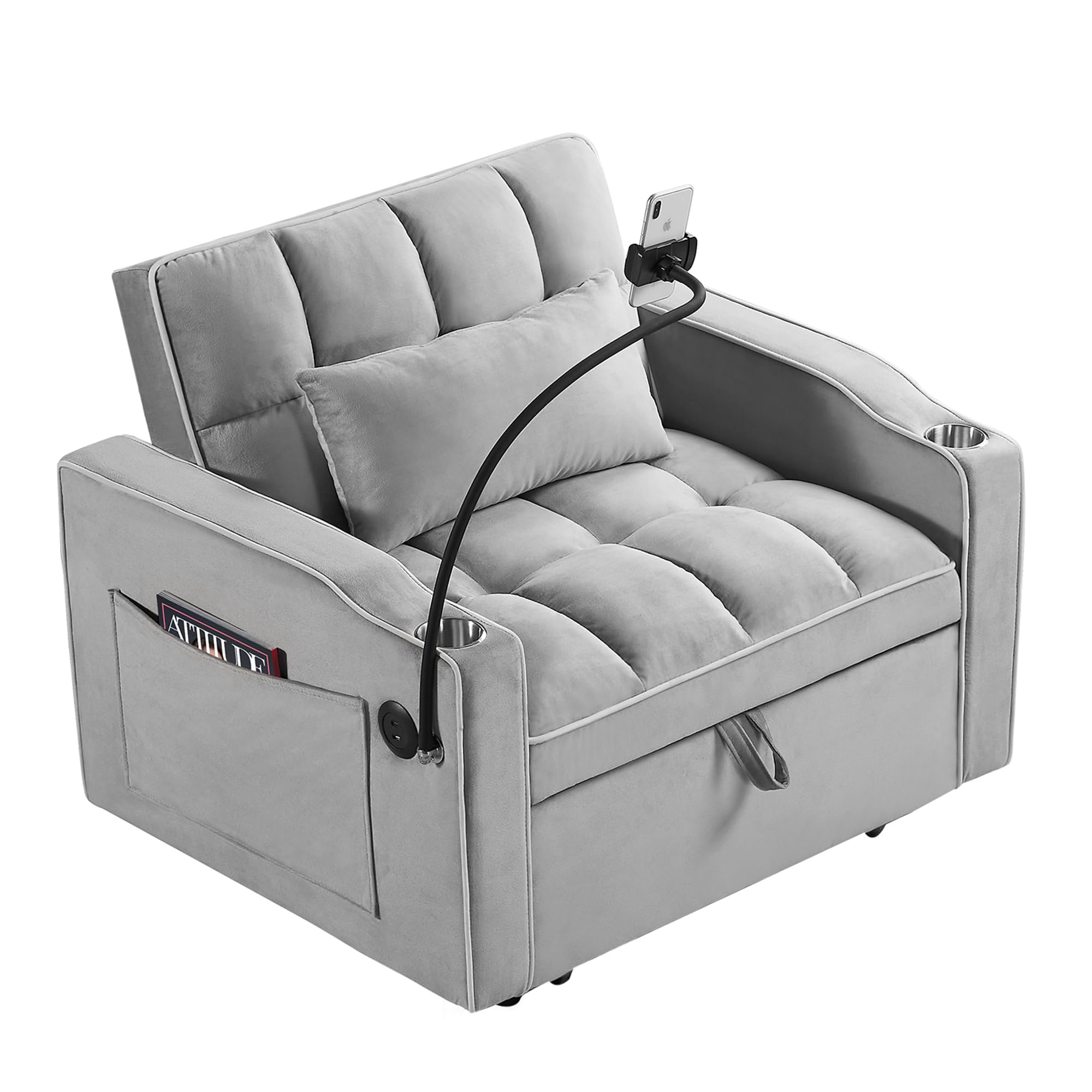 Sleeper Chair Bed Mopio Sophie 4-in-1 Convertible Sleeper Chair