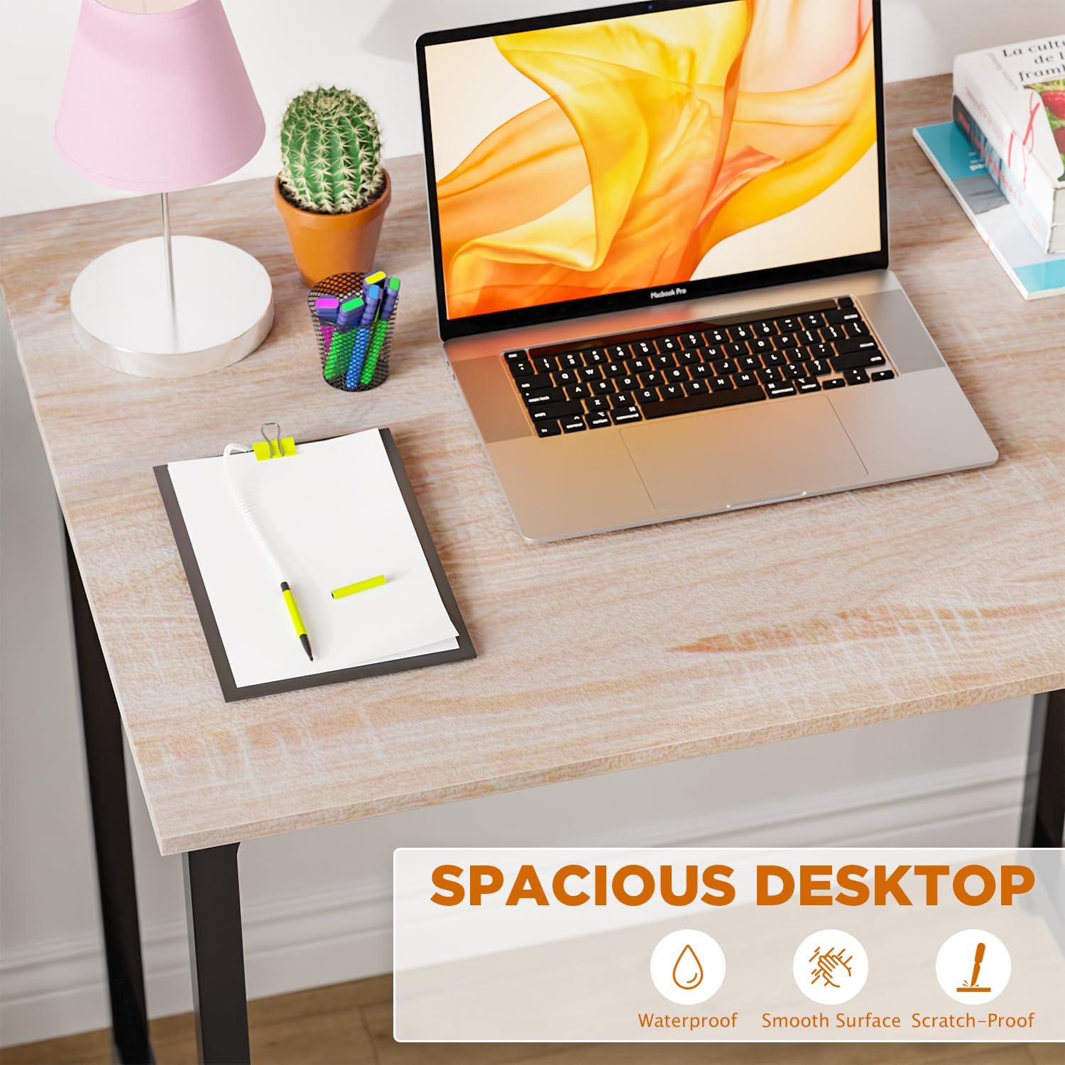 Nature Adjustable Height Melamine Veneer Computer Desk