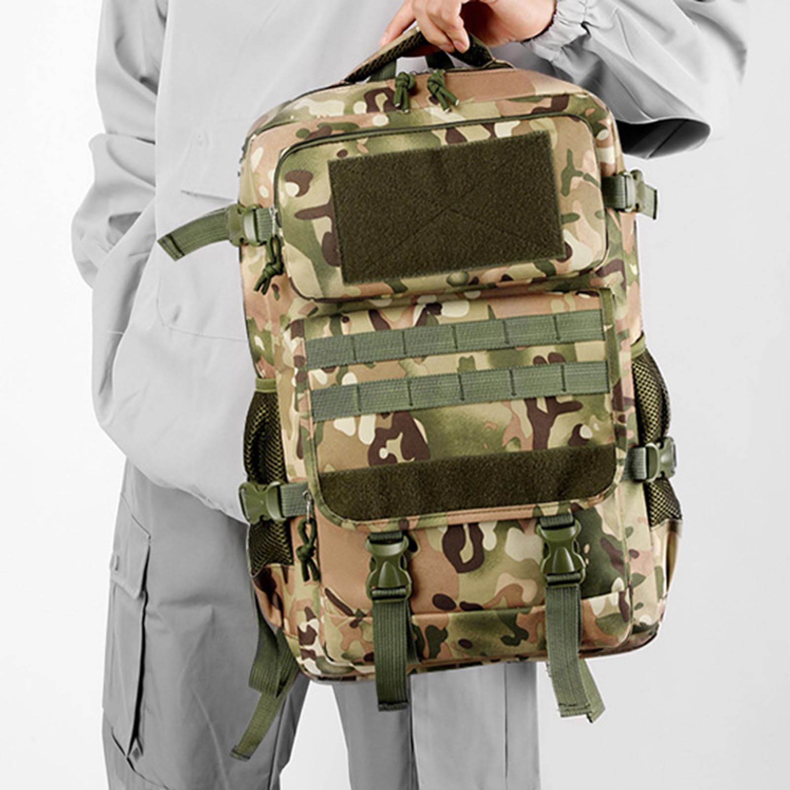 30L Taktischer Outdoor Rucksack Sport Reisen Bergsteigen, Wandern Rucksäcke Schwarz Großes Fassungsvermögen Tarnmuster Camping Schultertasche Mit Gepäckgurt - 5