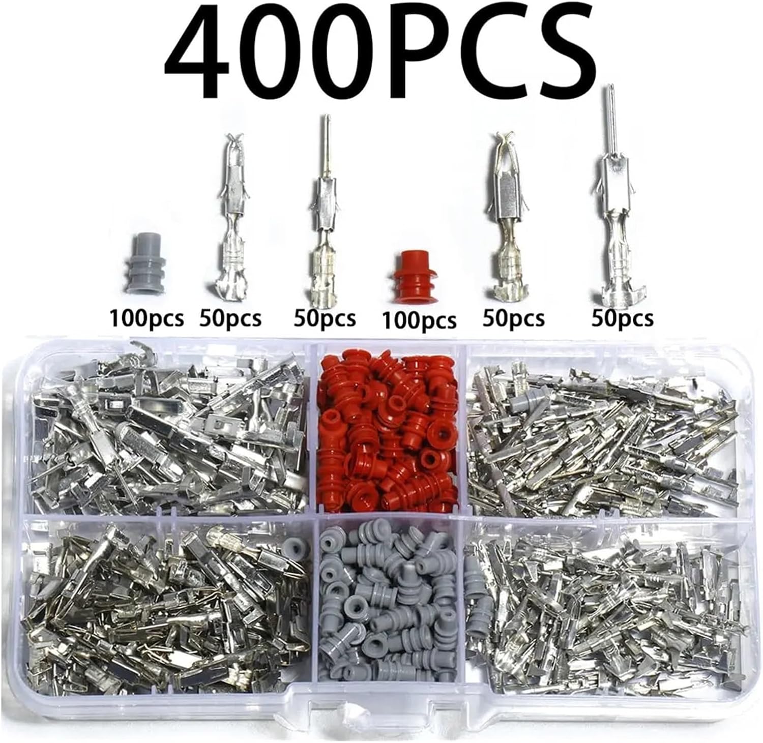 Male Female Crimp Pins kit Wiring Butt 1.5/3.5mm Terminal Automotive Connector Car Electrical Wire Removal Non-Insulated