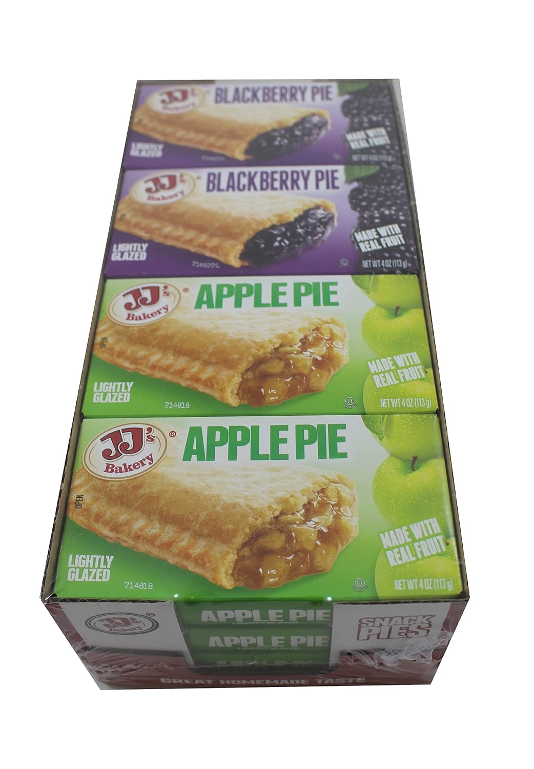 Greenwald Brands | JJ's Fruit Pie Bundle Variety Pack (Apple / Blackberry), 12 Pies Total, 4 Oz