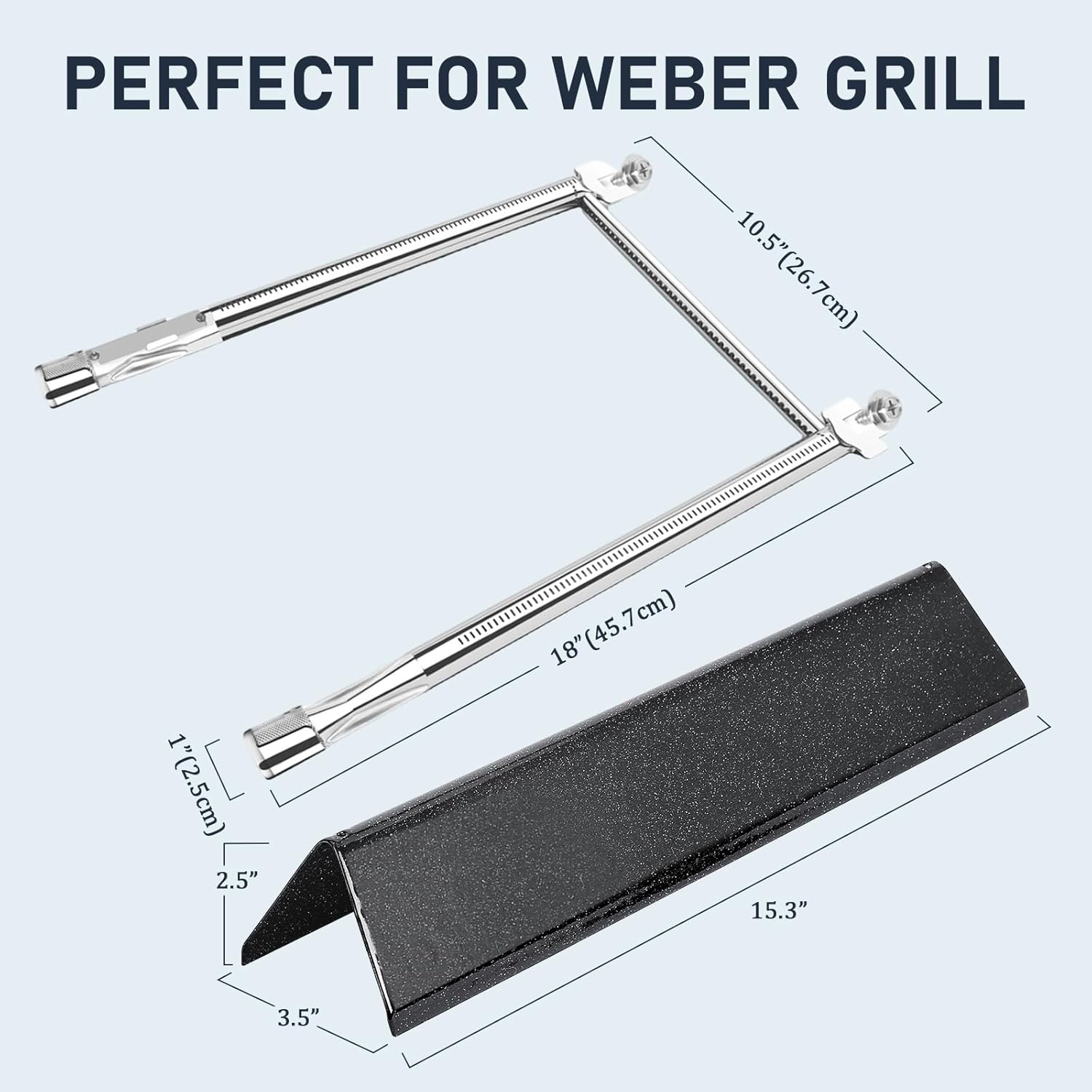 Utheer Spirit Grill Parts Kit for Weber Spirit I & II 200 Front Control (2013+), 7635 Flavorizer Bars, 69785 Burners, 7642 Weber Spirit Grill Igniter Replacement, Fits E210 E220 S210 S220