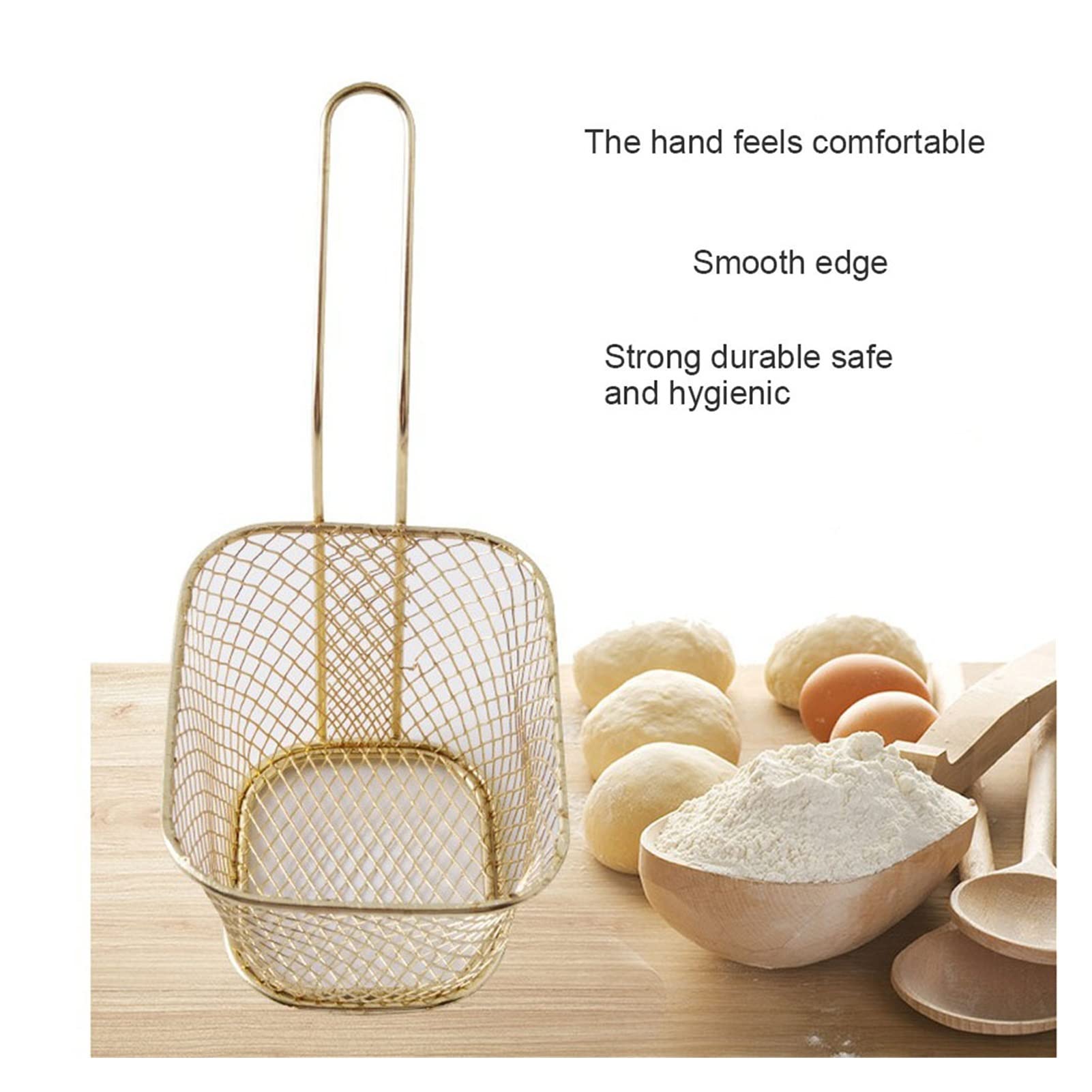 Set di 8 cestelli per friggere in Acciaio Inox - Scolapasta per Pollo Fritto, Patatine Fritte, Patatine in Busta e Altro Ancora - Utensili e Accessori da Cucina per Snack croccanti Perfetti