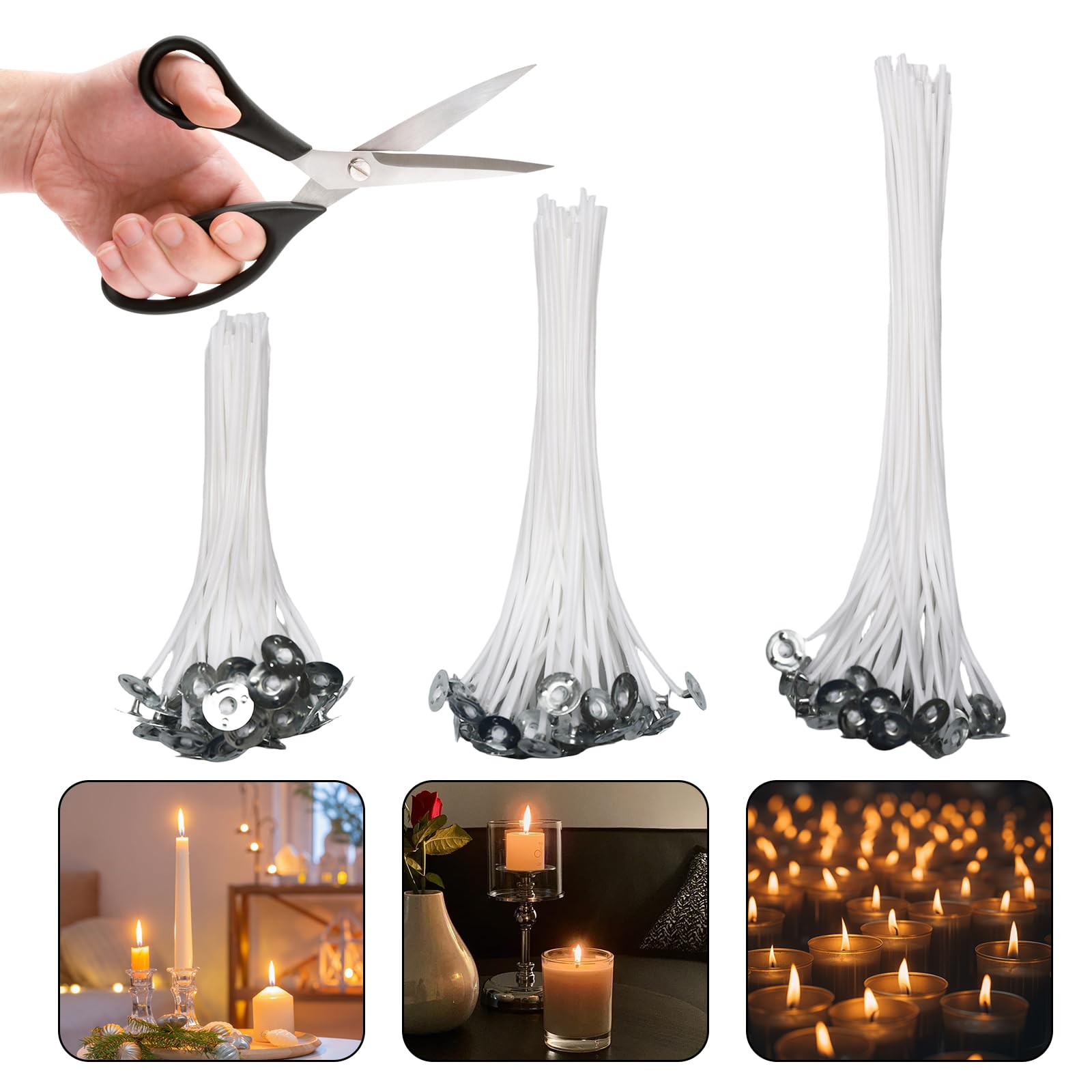 100 Pezzi Stoppini Per Candele - Stoppini In Cotone Per Candele