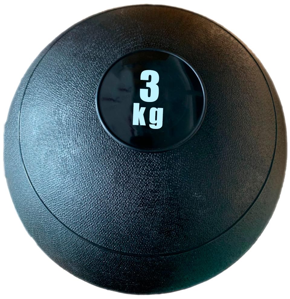 AemaSport Slam Ball Balón Medicinal Desde 2Kg hasta 30Kg - Relleno de Arena, Lanzamientos sin Rebote, Entrenamiento Fuerza, Tonificación (3Kg).