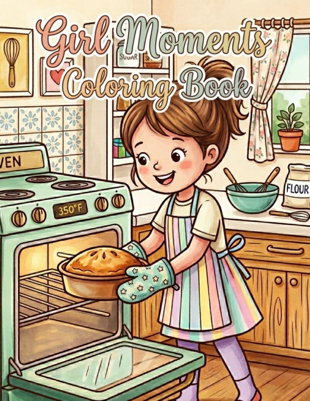 Girl Moments Coloring Book: A Relaxing Coloring Book for Teens and Adults Featuring Cute Everyday Scenes and Positive Vibes