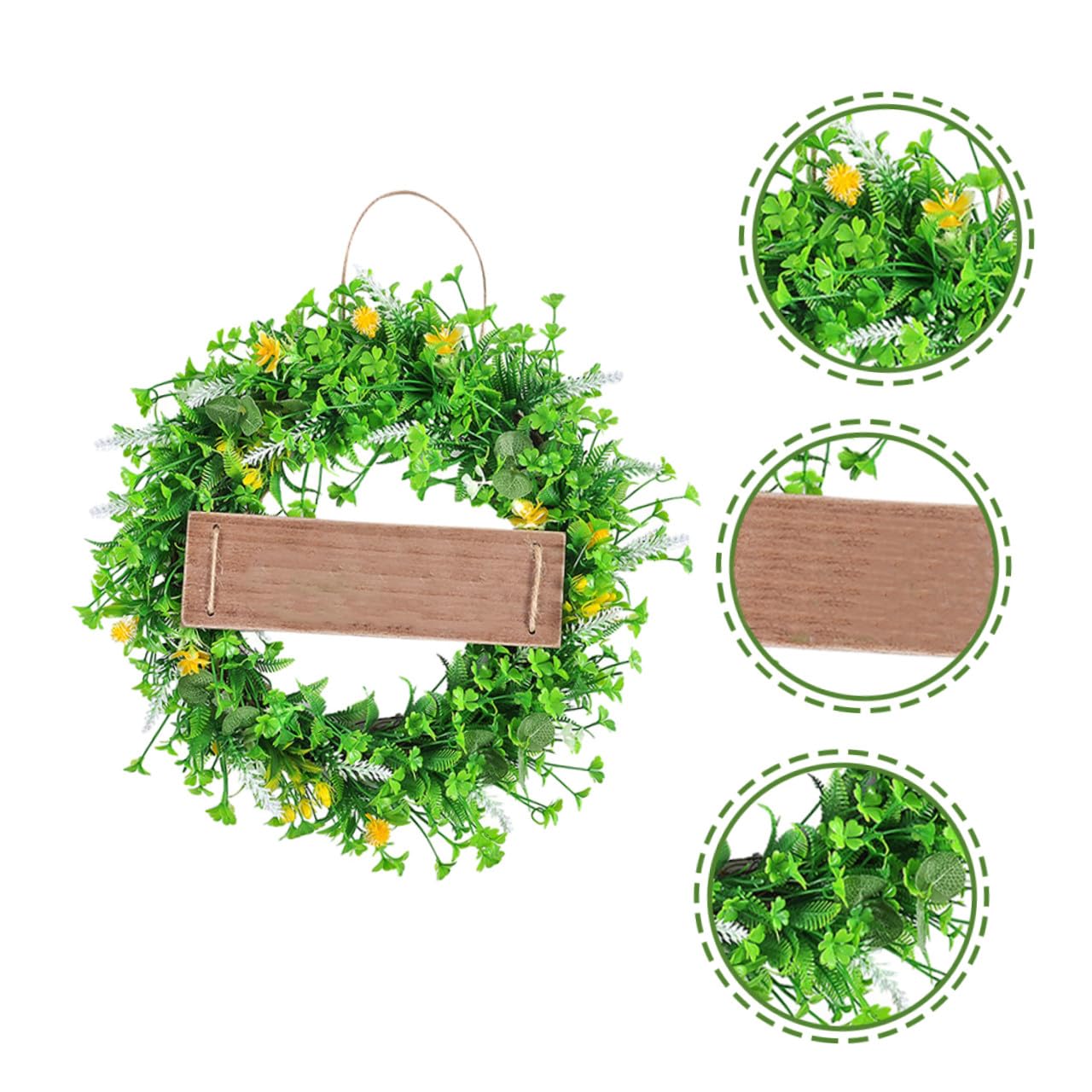 TOPBATHY Ghirlanda Primaverile A Foglie Con Fiori Finti Da Appendere Alla Porta D'ingresso