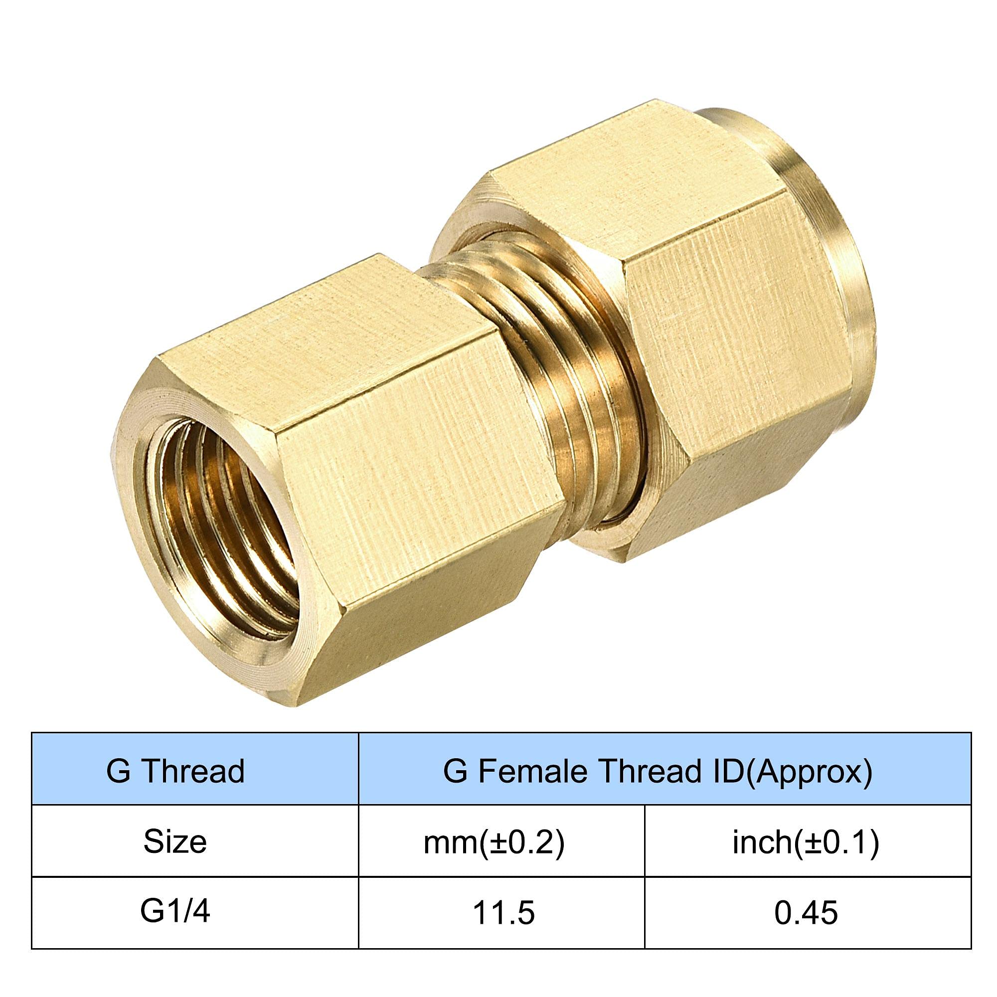 MroMax - Tubo di compressione in ottone, 6 mm, con filettatura maschio ID per sistema di irrigazione ad acqua, 3 pezzi