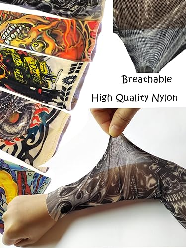 Miniatura 2 de iToolai Mangas de brazo de tatuaje falso a granel, 8 piezas de protección solar temporal para niños pequeños y grandes